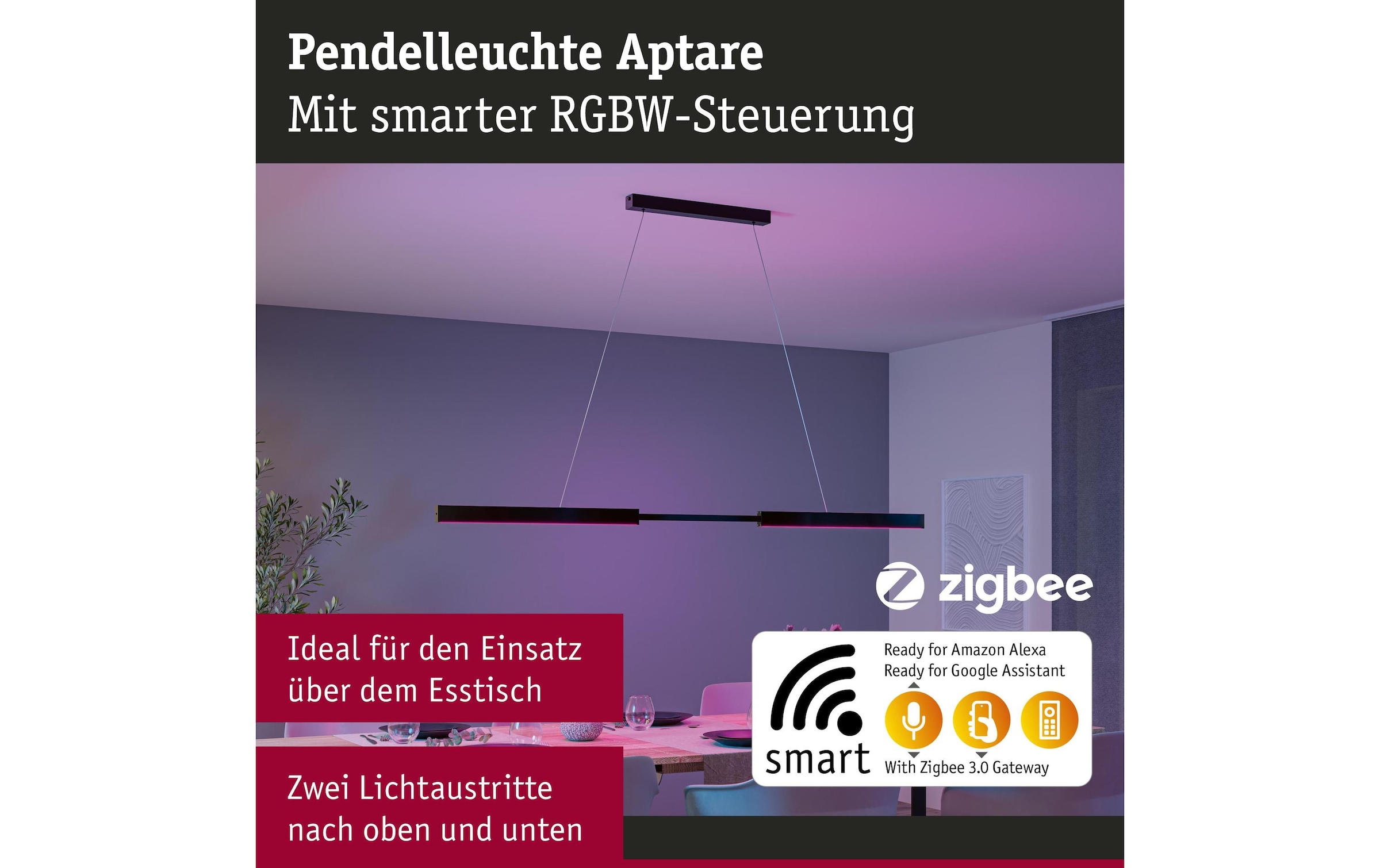 Paulmann Lampe suspendue LED »LED Pendelleuchte Smart Home Zigbee« Module LED RVB | blanc chaud - blanc froid
