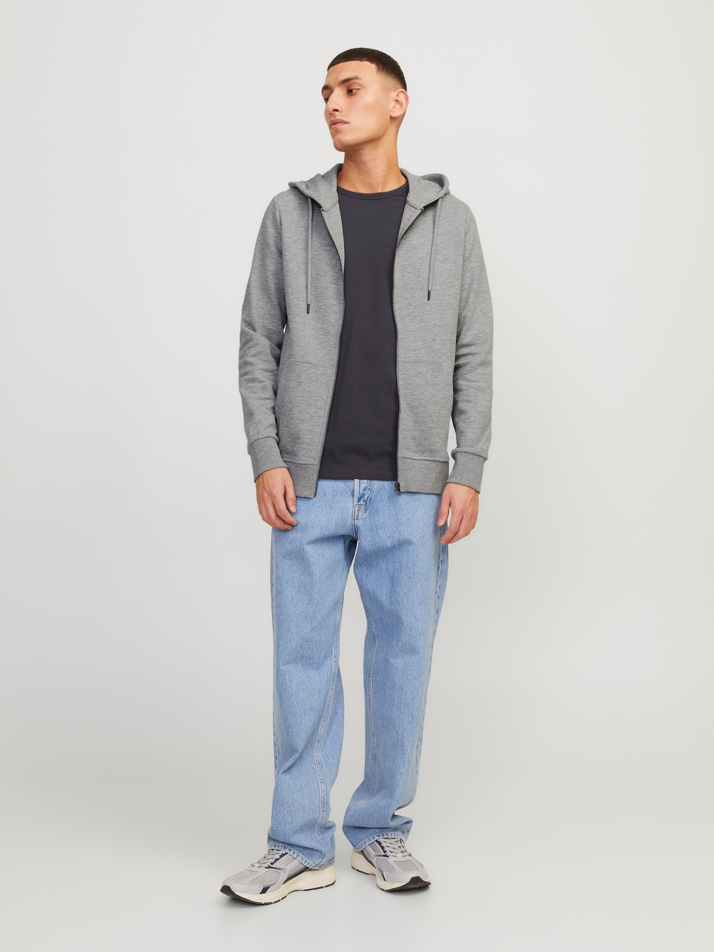 Jack & Jones Sweat à capuche »JJEBASIC Hoodie mit Rippbündchen und angenehmem Tragegefühl« unifarben, modisch, regular fit, Baumwollmischung, Rundhals