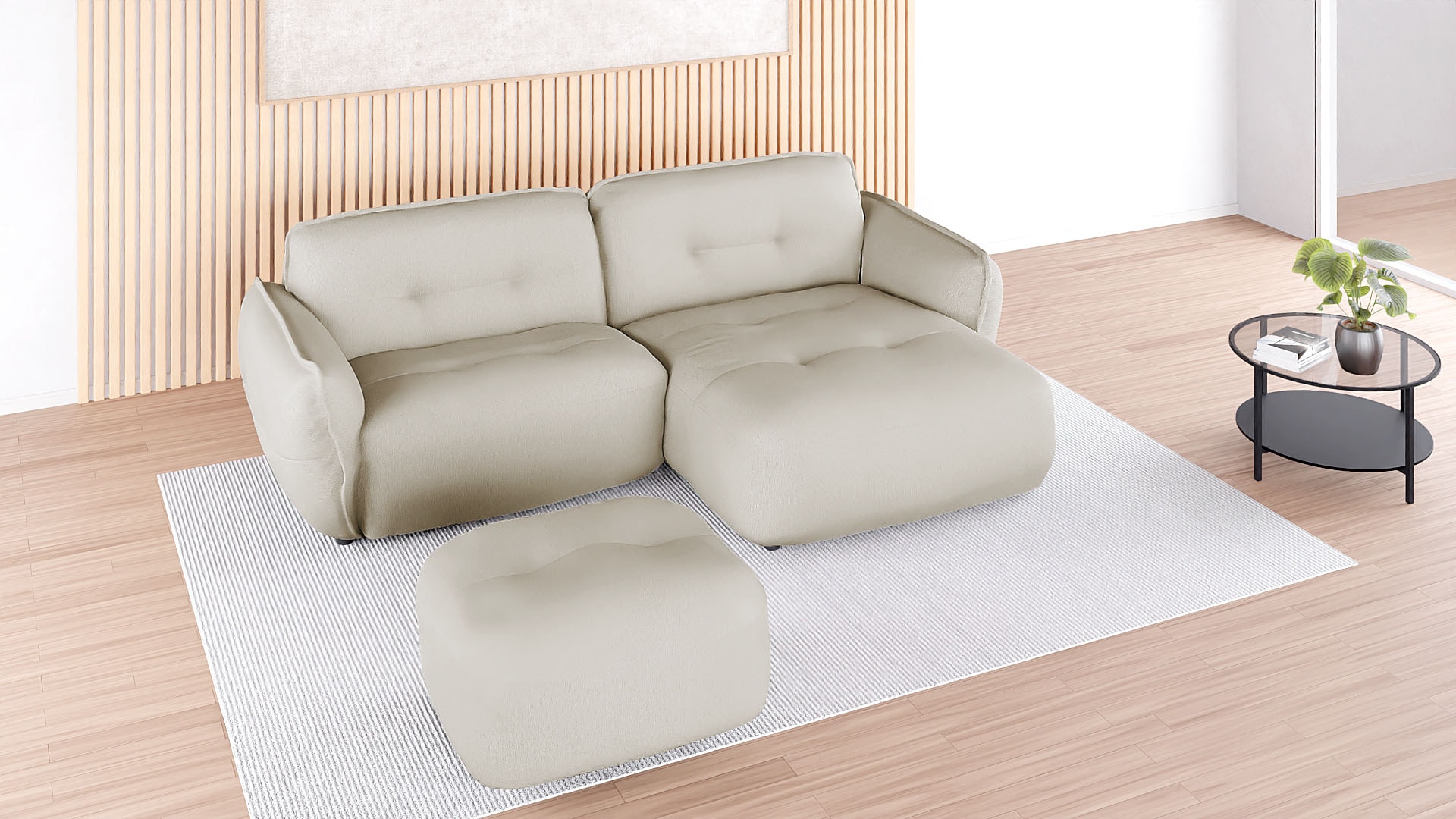 BETYPE Polsterhocker »Be Fluffy« softer Sitzkomfort, moderner Kedernaht, hochwertiger Bezugsstoff