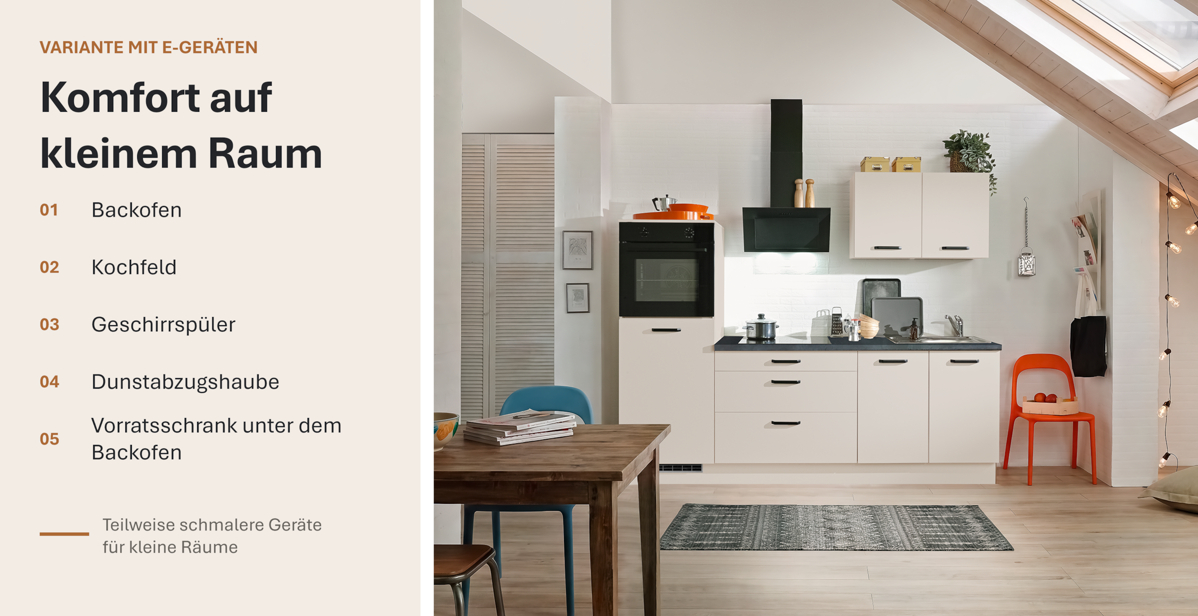 wiho Küchen Küchenzeile »Compact: Kleines Format, grosse Ausstattung, optional mit E-Geräten« Variante ohne Kühlschrank, Breite 240 cm