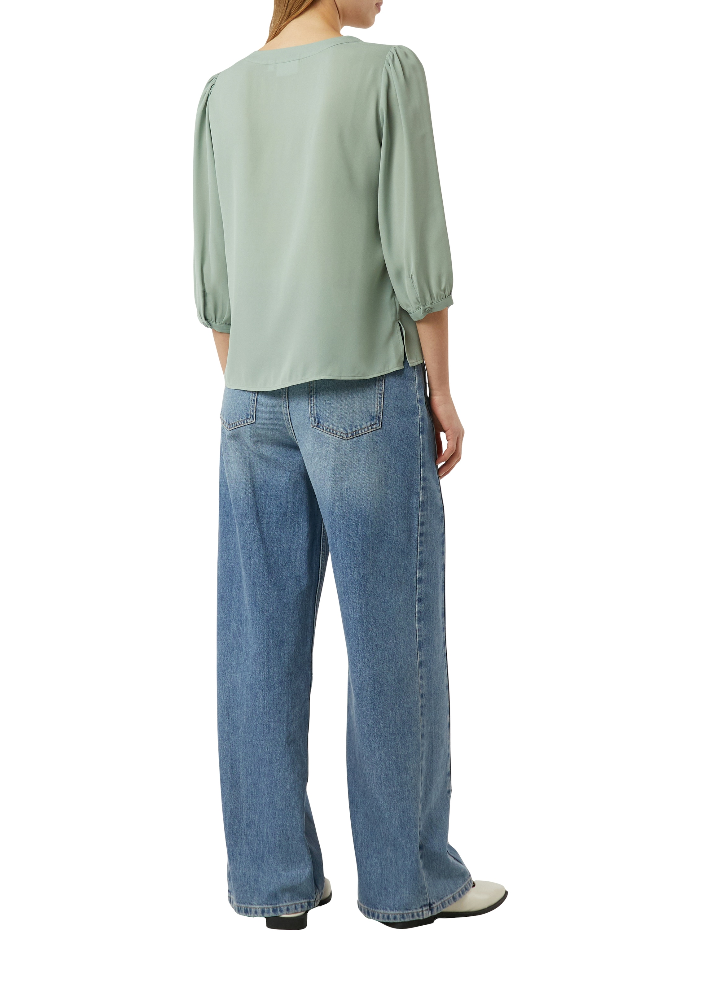 Comma Chemisier à chemise mit V-Ausschnitt