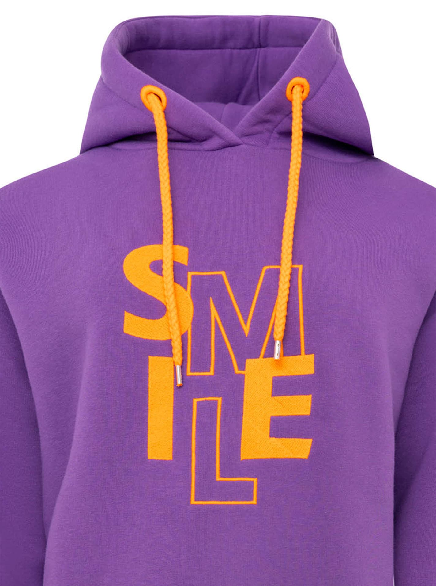 Zwillingsherz Hoodie »"SMILE"«, grosse Stickerei, gestreifte Bündchen, Fronttasche, Kapuze

