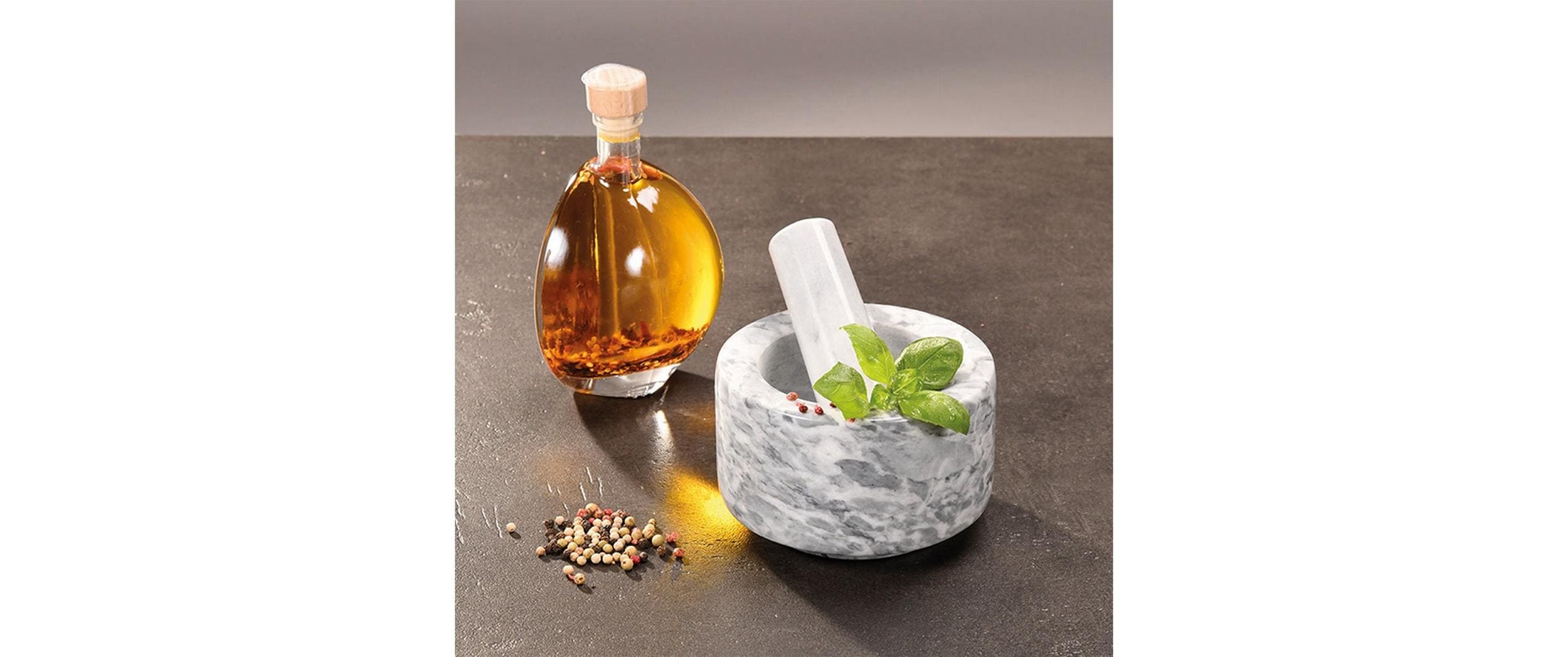 KESPER® Mortier »Mörser Marmor, mit Stössel, weiss poliert«
