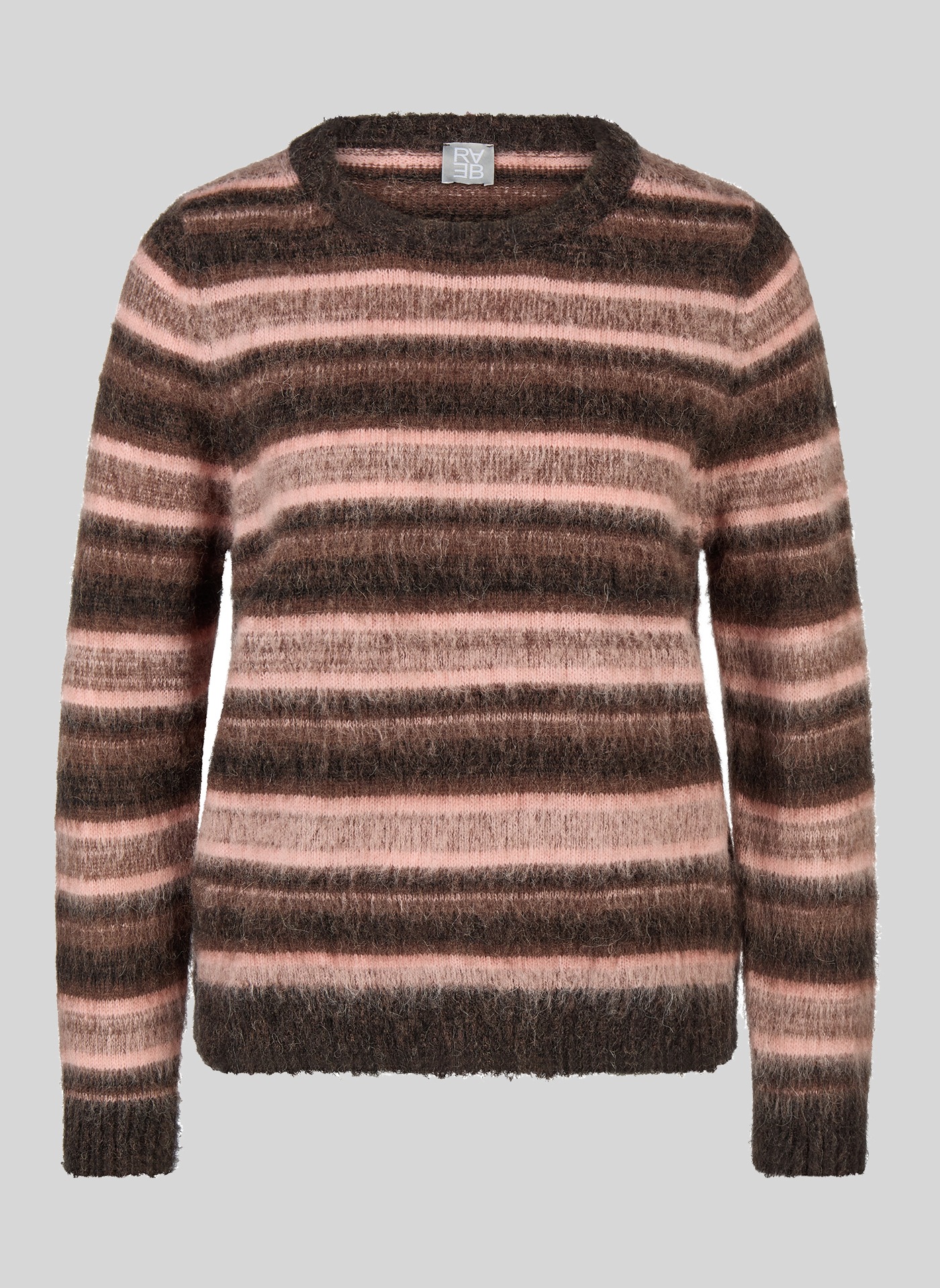 Rabe Pull en laine Langarm im Streifenlook / mit Wolle