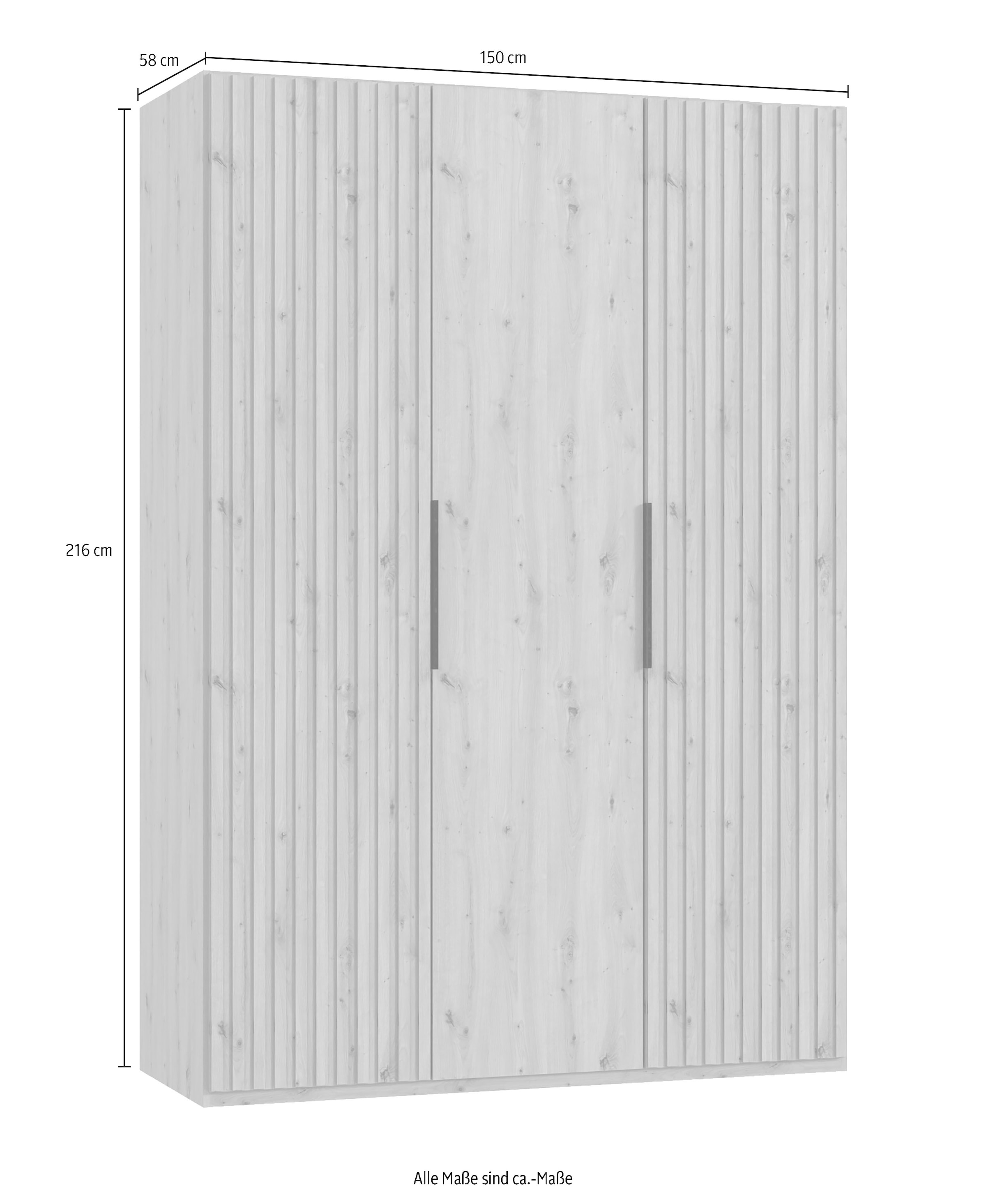 Wimex Armoire à portes battantes »Andorra by fresh to go« Mit 3D-Leisten für Akustikpaneel-Optik