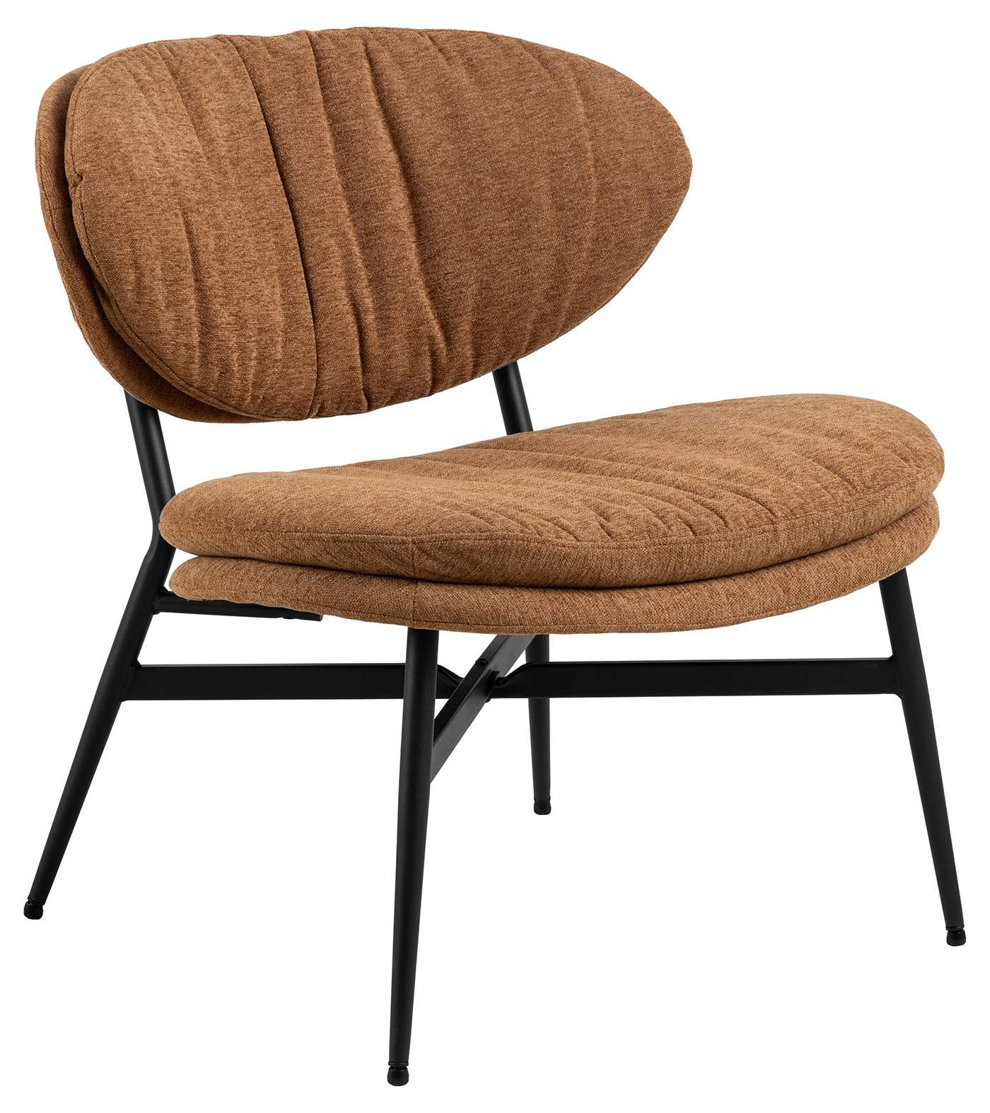 ACTONA GROUP Fauteuil lounge »Burma« tissu terracotta, pieds en acier noir, hauteur d'assise : 43 cm