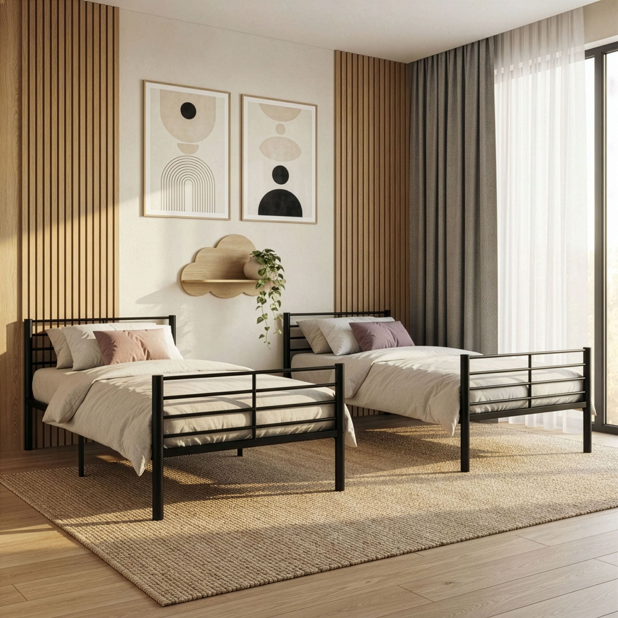 GOODproduct Lit superposé »Hayo,  Metallbett, Stockbett« Séparable en 2 lits simples,  parfait pour petits espaces, plusieurs couleurs, (L/P/H) env. 208/97/160 cm