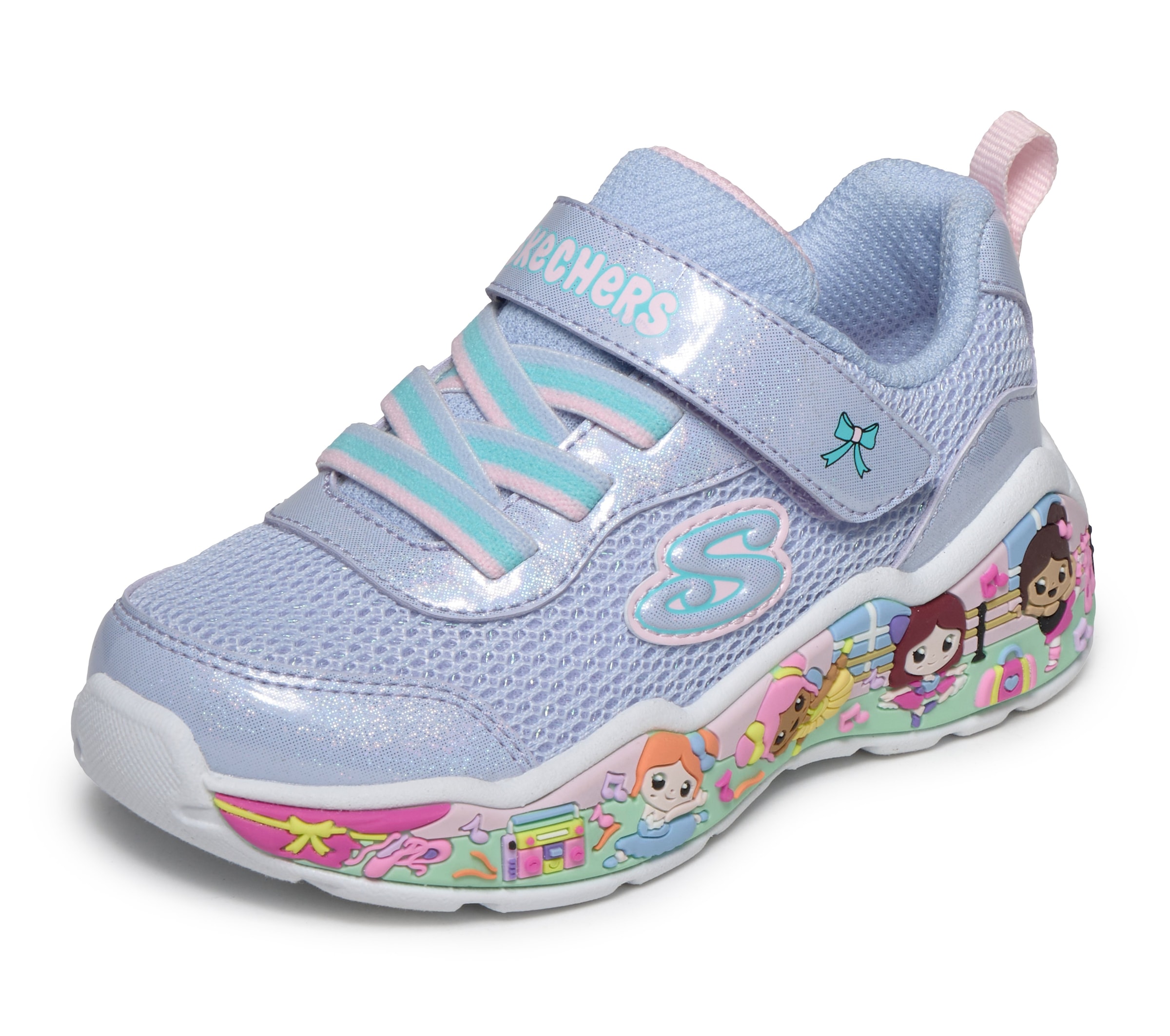 Skechers Lauflernschuh »PLAY SCENE-FUN SQUAD«  Sneaker mit bunten Motiven verziert, Grössenschablone zum Download