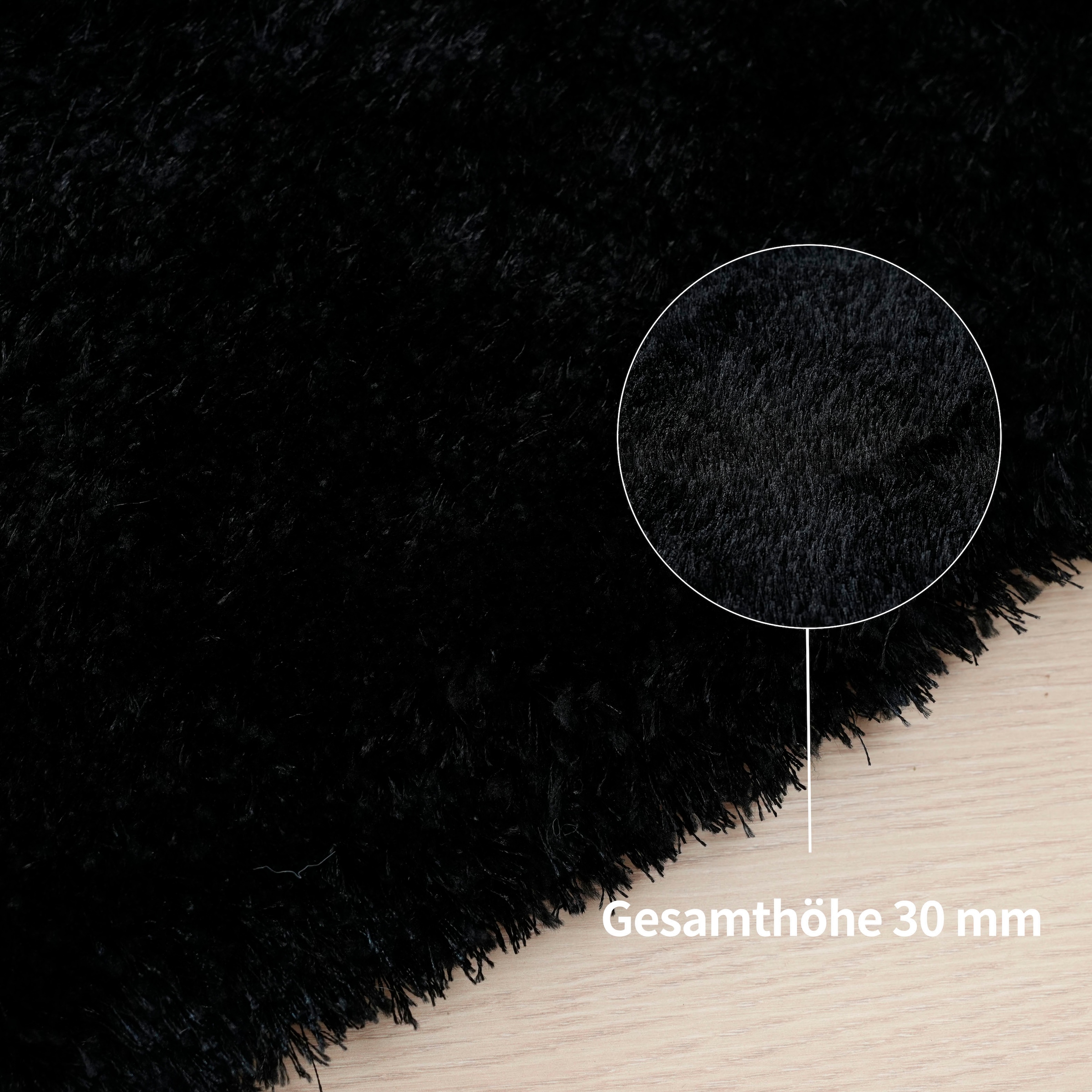 Bruno Banani Hochflor-Teppich »Dana Bean shape, besondere Form, weich, Mikrofaser Teppiche« U-förmig 30 mm Höhe organische Form, uni, Wohnzimmer, Schlafzimmer, Esszimmer