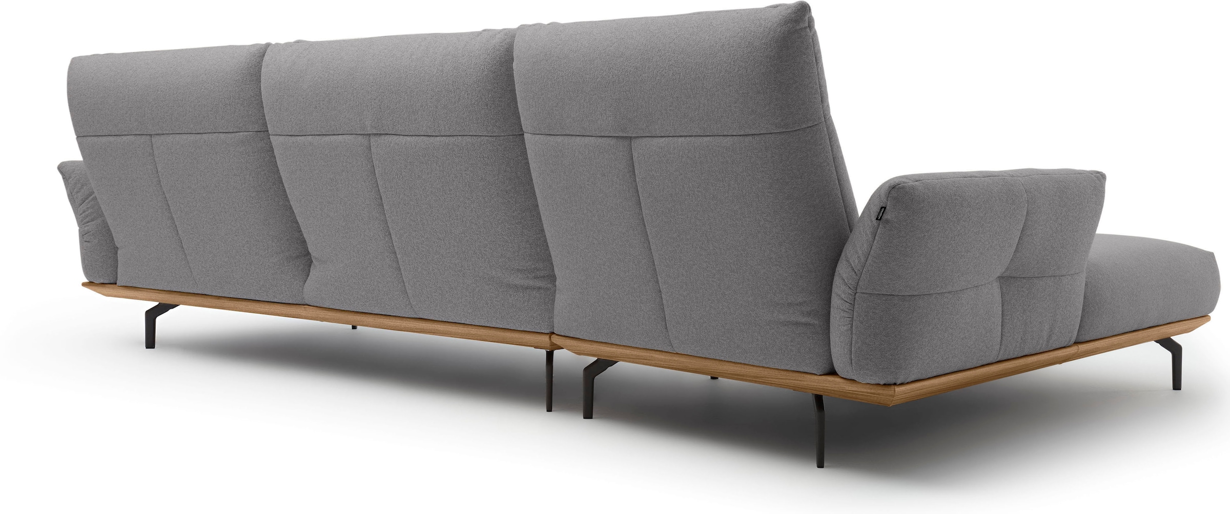 Creation BY ROLF BENZ Canapé d'angle »CR.460 Designsofa mit erstklassigem Sitzkomfort« socle en noyer, pieds d’angle en gris ombre, largeur 338 cm