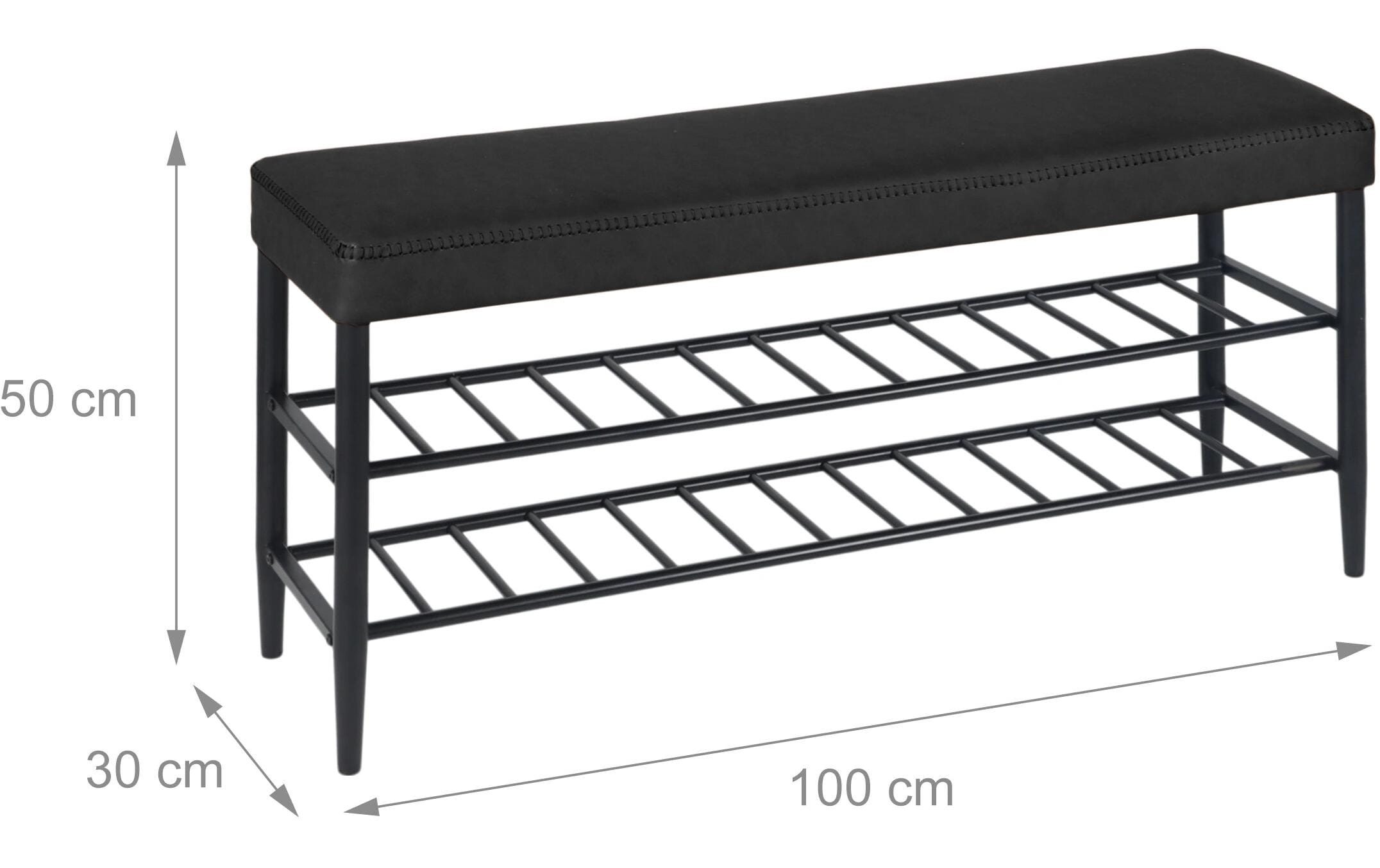 relaxdays Schuhbank »mit zwei Ablagen 100 x 50 cm«
