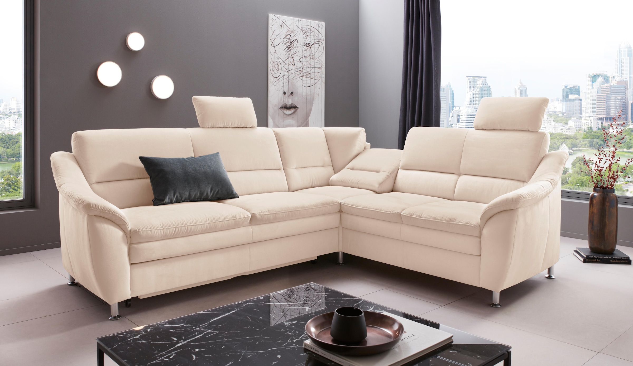 Home affaire Ecksofa »Cardoso L-Form« Federkern, wahlweise mit Bett, Schubkasten, teilweise Relaxfunktion