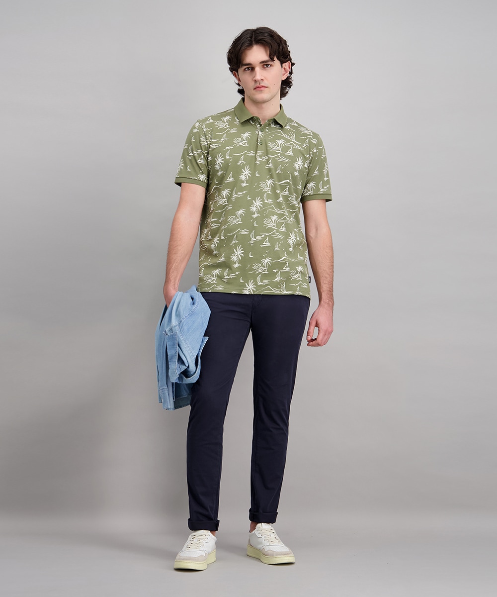 Pioneer Authentic Jeans Poloshirt »Polo jersey print maritim« mit All-Over Print