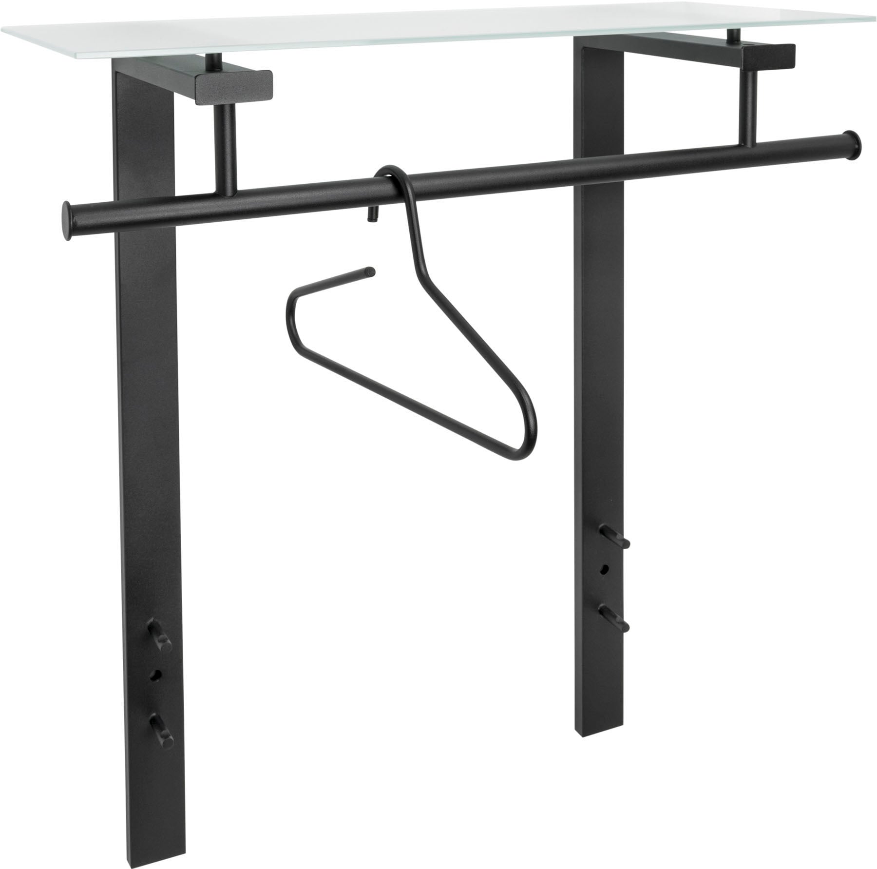 Spinder Design Barre de penderie »DUTCH« porte-manteau mural moderne en acier et verre