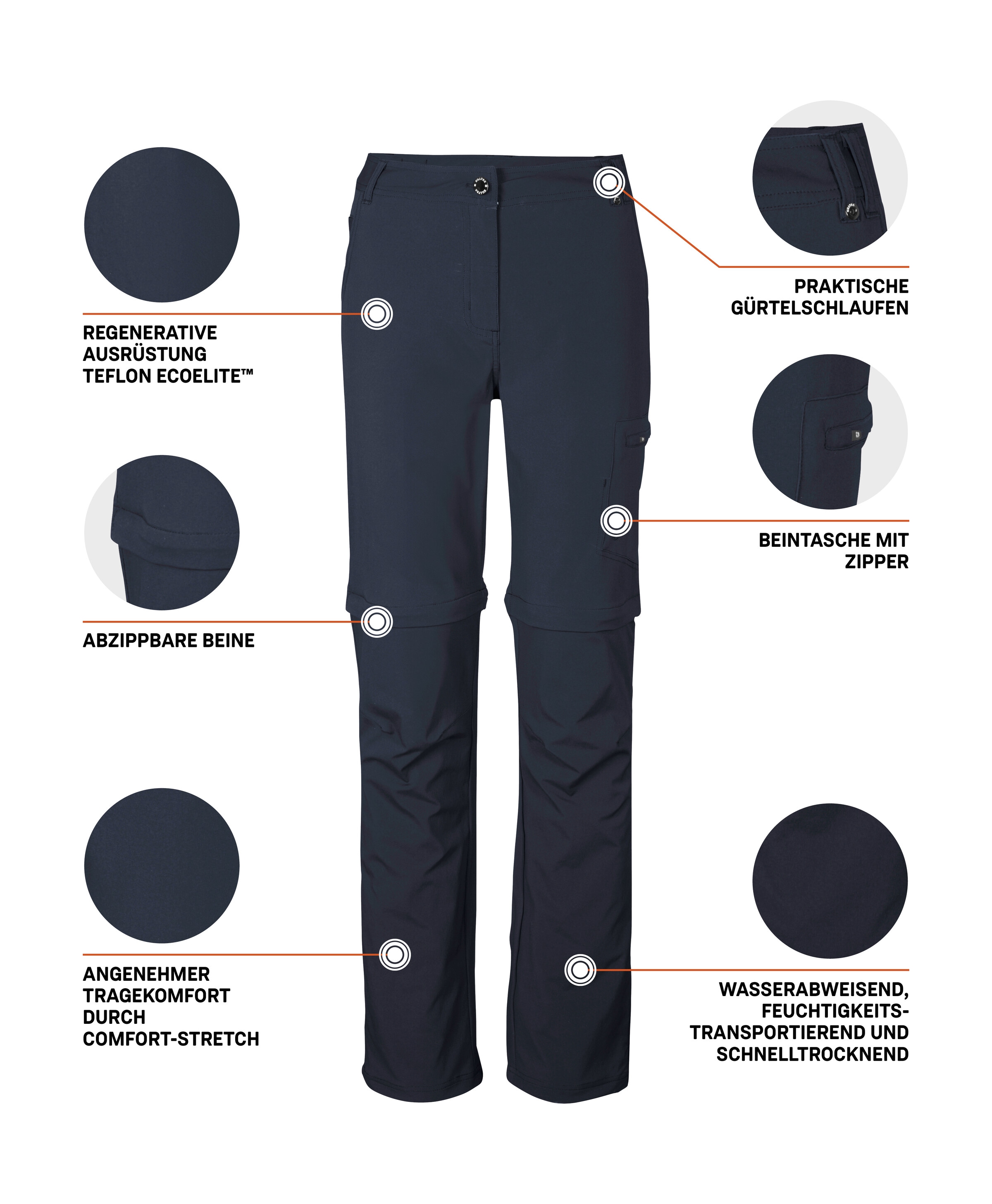 Killtec Zip-off-Hose »KOS 5 WMN PNTS«  Abzippbare, wasserabweisende Funktionshose mit Stretch und Taschen