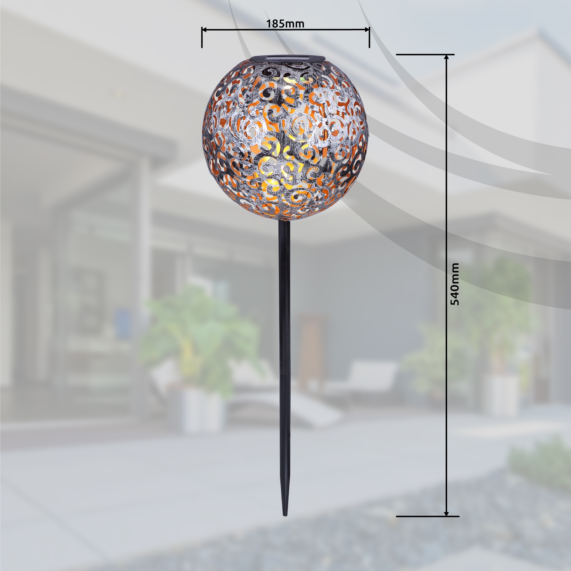 GLOBO LIGHTING LED Solarleuchte »SOLAR« LED-Modul 1 Stk. Warmweiss Solarlampe für Garten, Toller Lichteffekt, Solarkugel mit Erdspiess