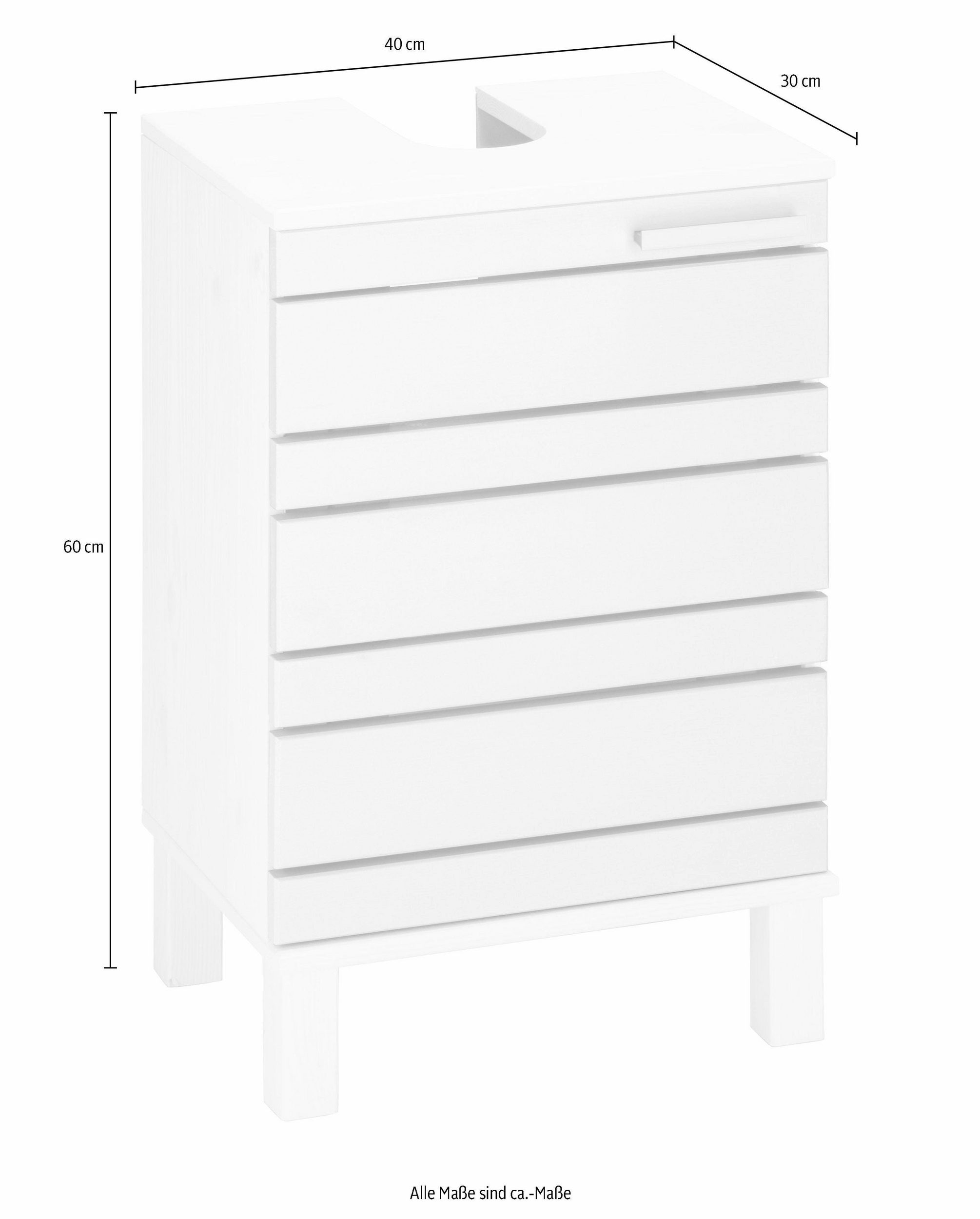 Home affaire Armoire sous lavabo »JOSIE« Breite 40 cm, aus Massivholz, Metallgriff, 1 Tür