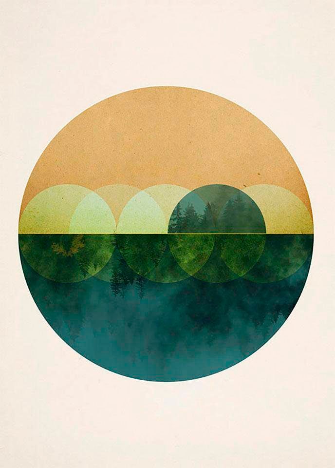 Komar Bild »Mirrors« Abstrakt 1 Stk. tlg. Wandbild zur Dekoration - ohne Rahmen