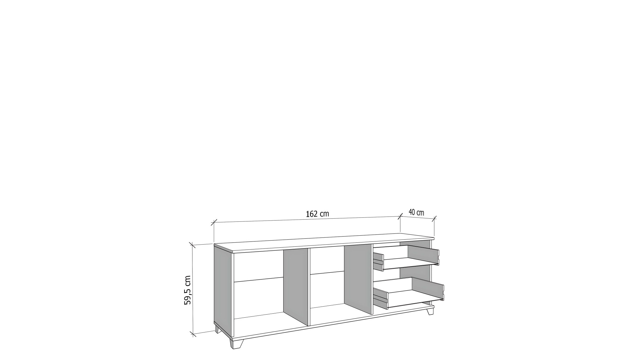 INOSIGN Tableau TV »Burgundy Lowboard, TV-Schrank, TV-Ständer, Hochglanzfronten« Hochglanzfronten und eine Innenausstattung in Flagstaff Eiche
