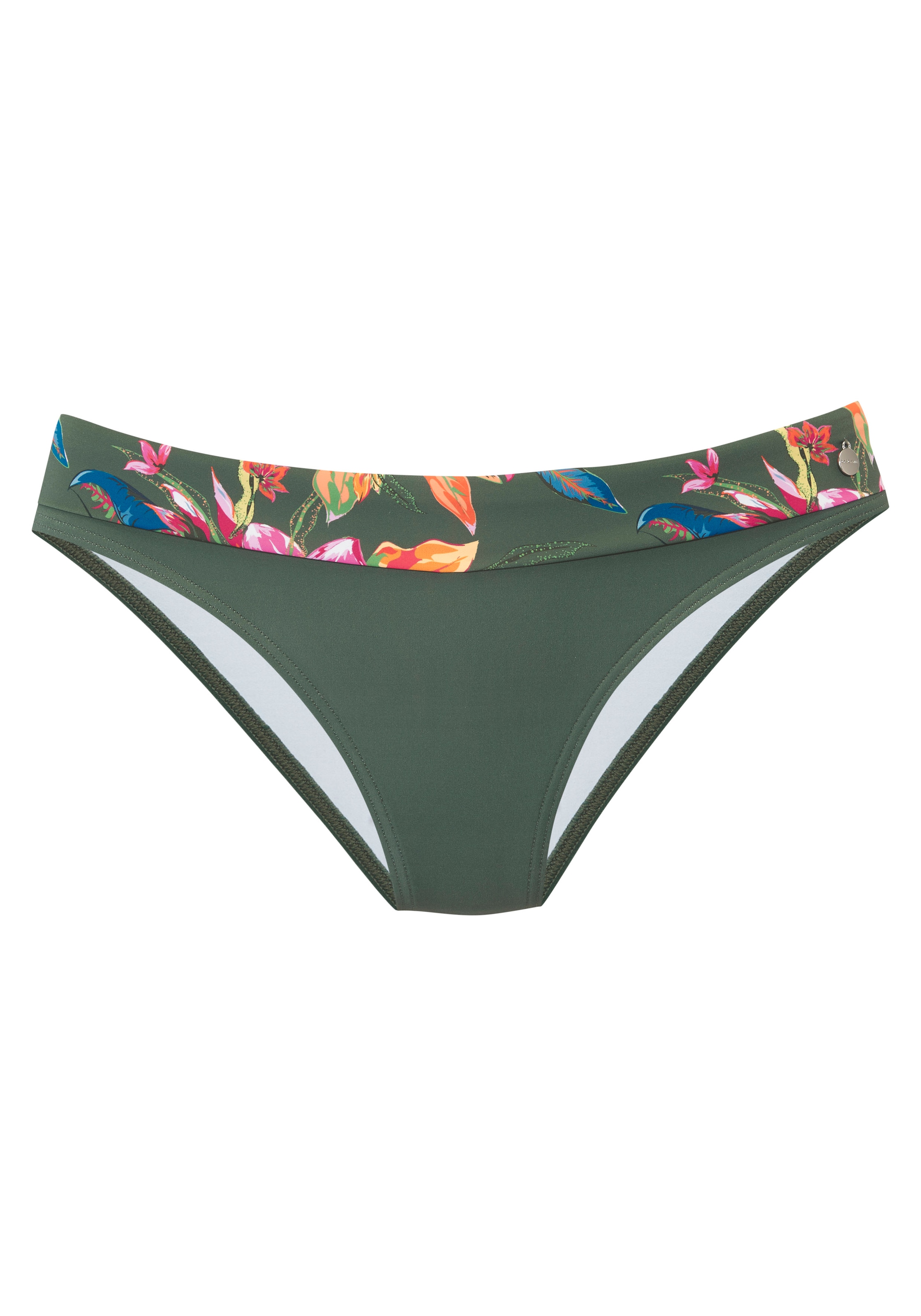LASCANA Pantalon de bikini »Malia« mit Umschlagbund mit tropischem Print