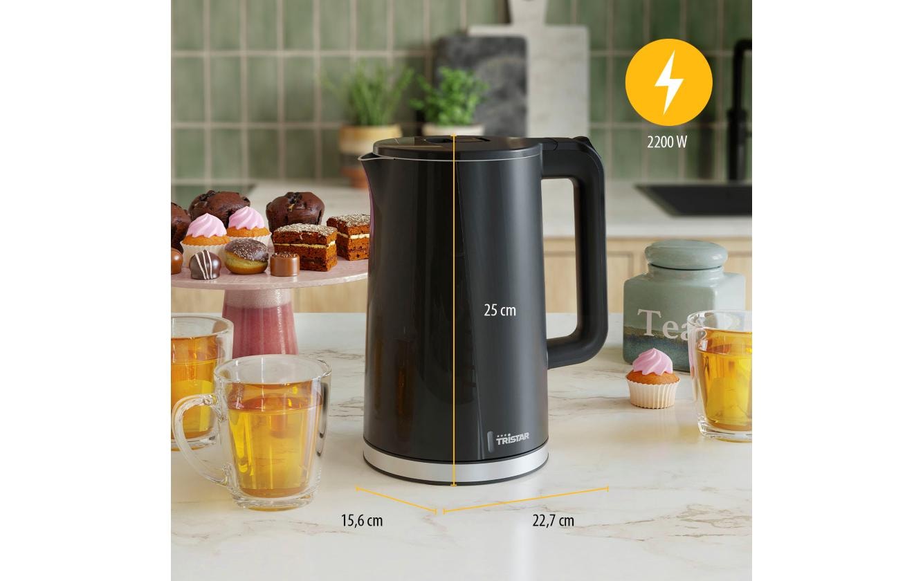Tristar Wasserkocher »Tristar Wasserkocher Cool Touch WK-3407 1.7 l, Schwarz«