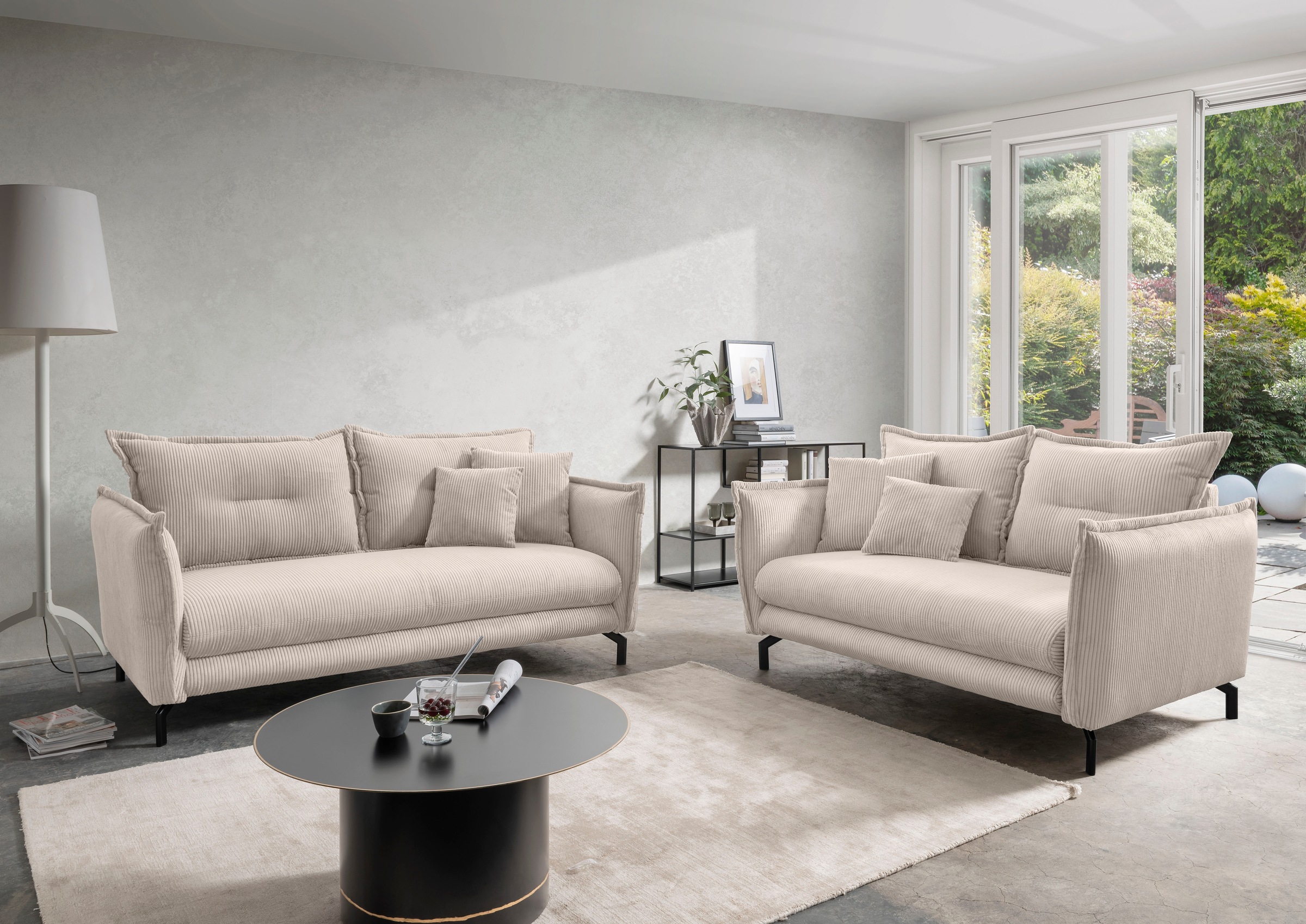 Home affaire 3-Sitzer »LAVA Breite 198 cm, modern und elegant, aktuelle Kissenoptik, bequem« Armlehnen verstellbar