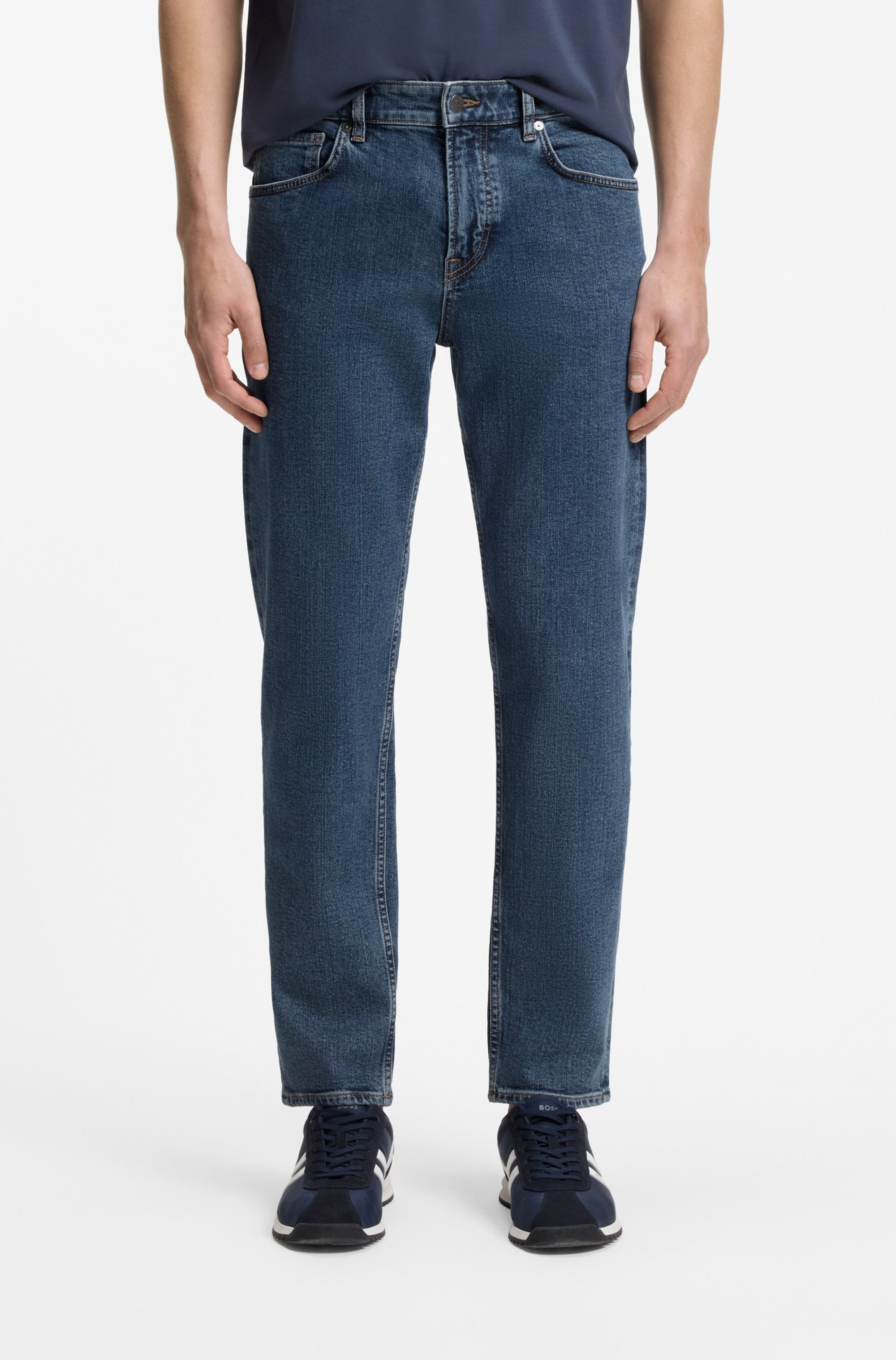 BOSS ORANGE Jeans à 5 poches »RE.MAINE« coupe regular, mélange coton, effet délavé