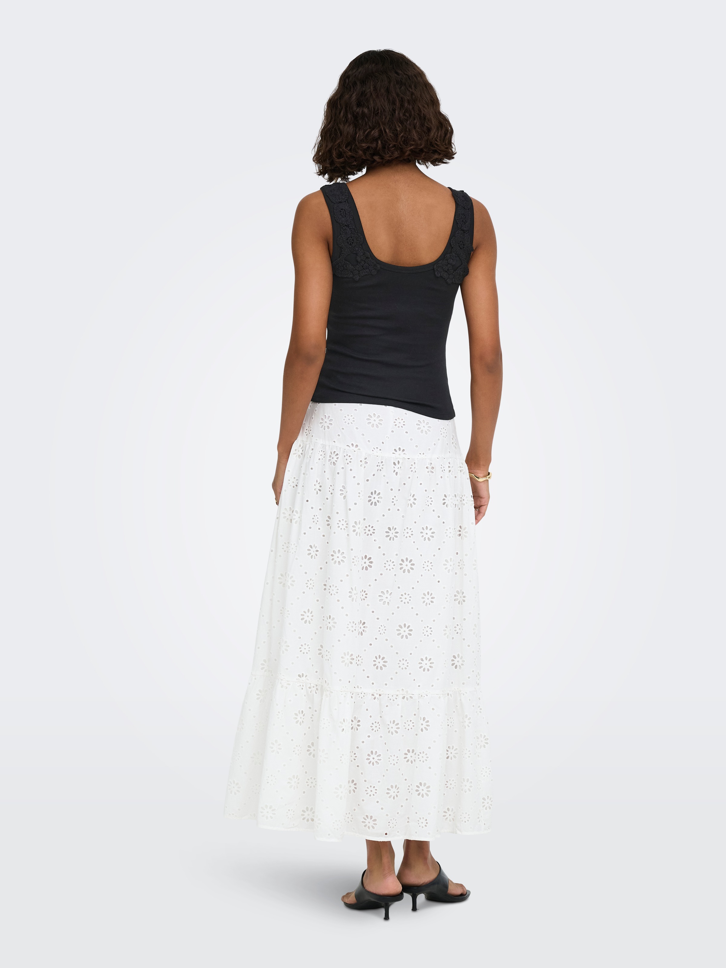 ONLY Débardeur »ONLZANNY S/L CROCHET TANK TOP CS JRS« mélange de coton
