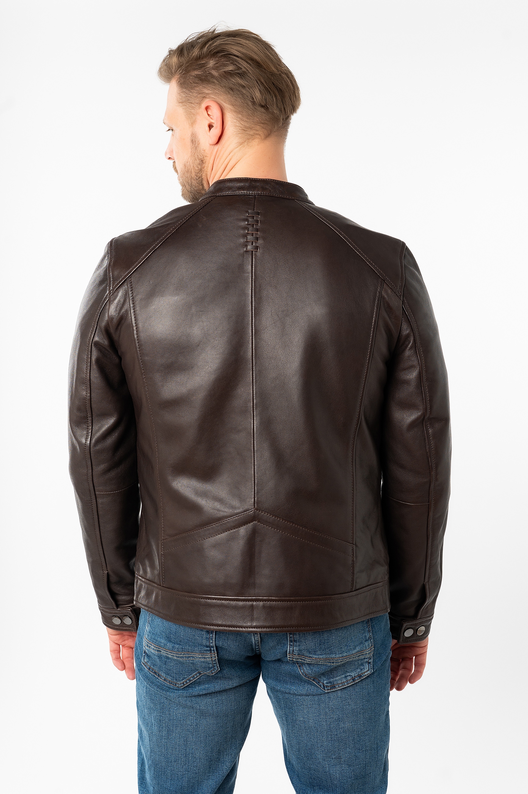 Mauritius Lederjacke »MMTibor SF« kurzer Kragen mit Druckknöpfen