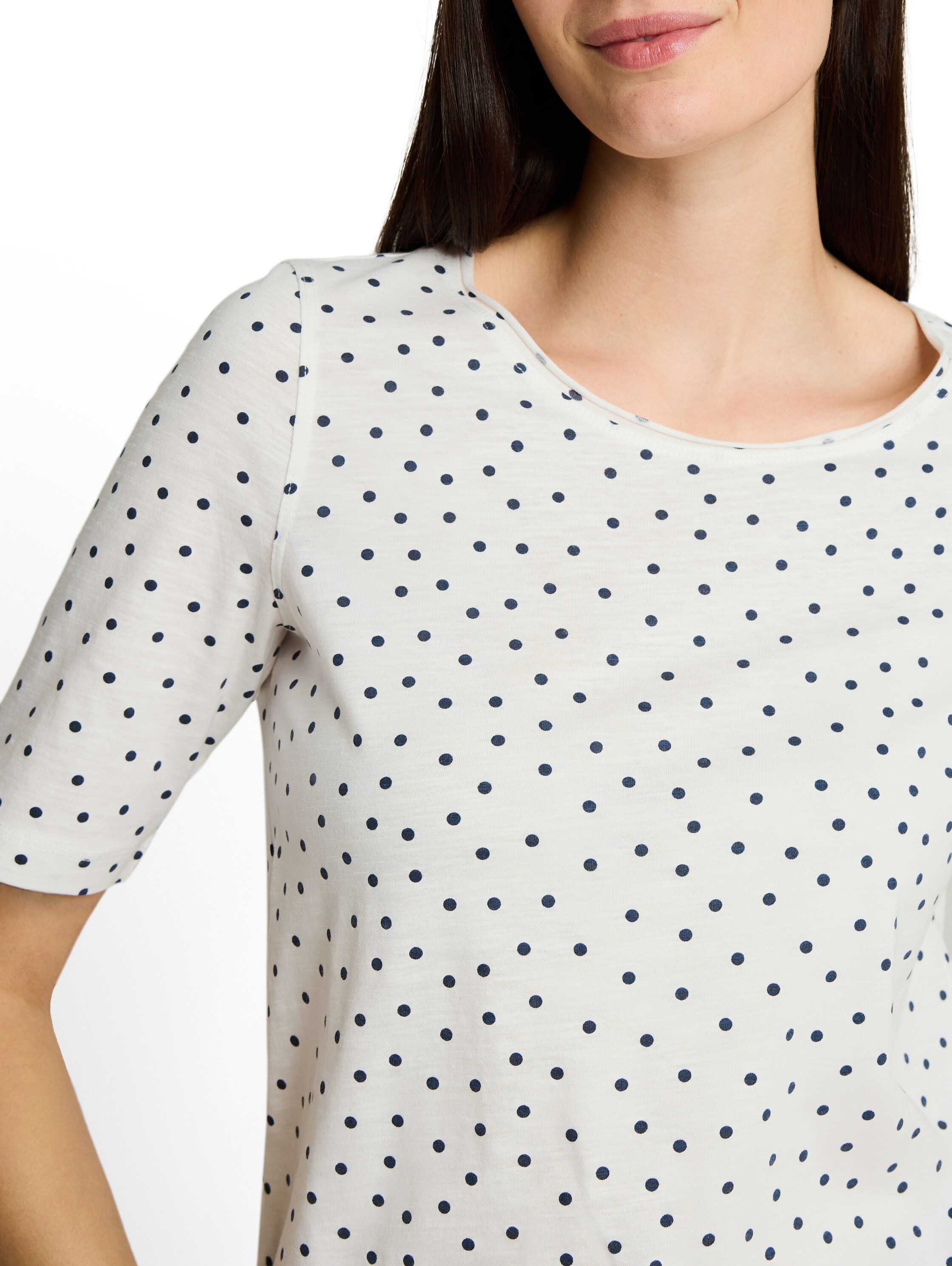 TOM TAILOR Shirt à col rond t-shirt d'été à pois