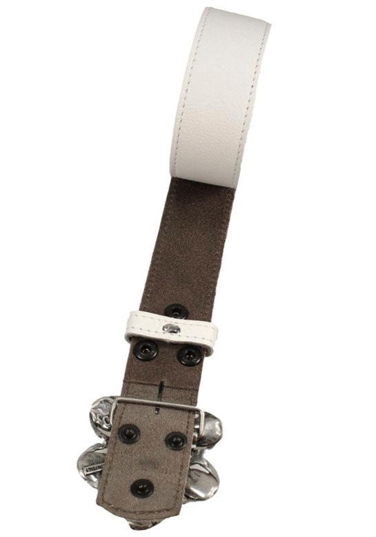 Rettungsring Gürtel Ceinture en cuir mit austauschbarer Schliesse »Nostalgie Perle Weiss«