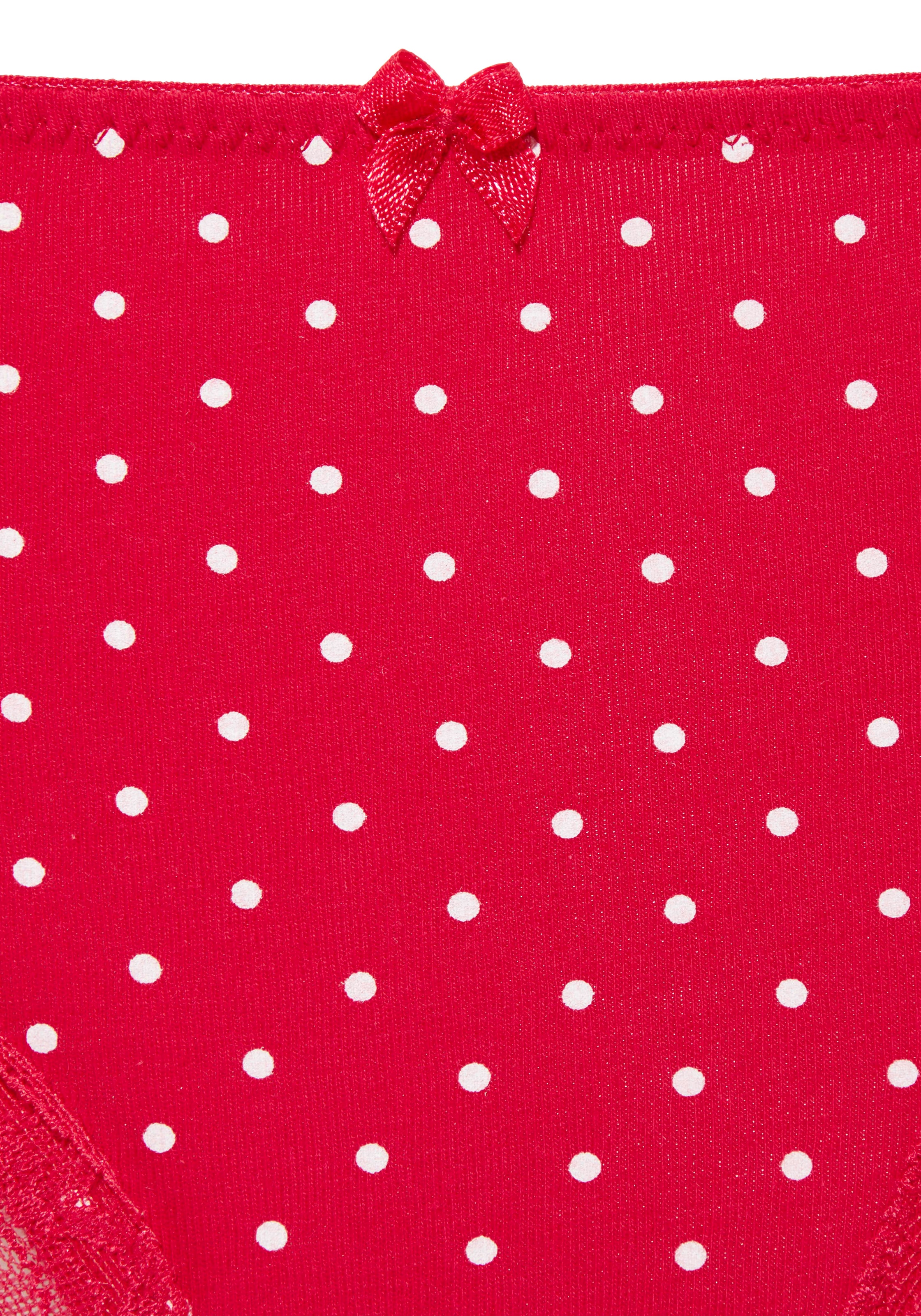 LASCANA Brasilslip 3er-Pack,  aus elastischer Baumwolle mit zarter Spitze