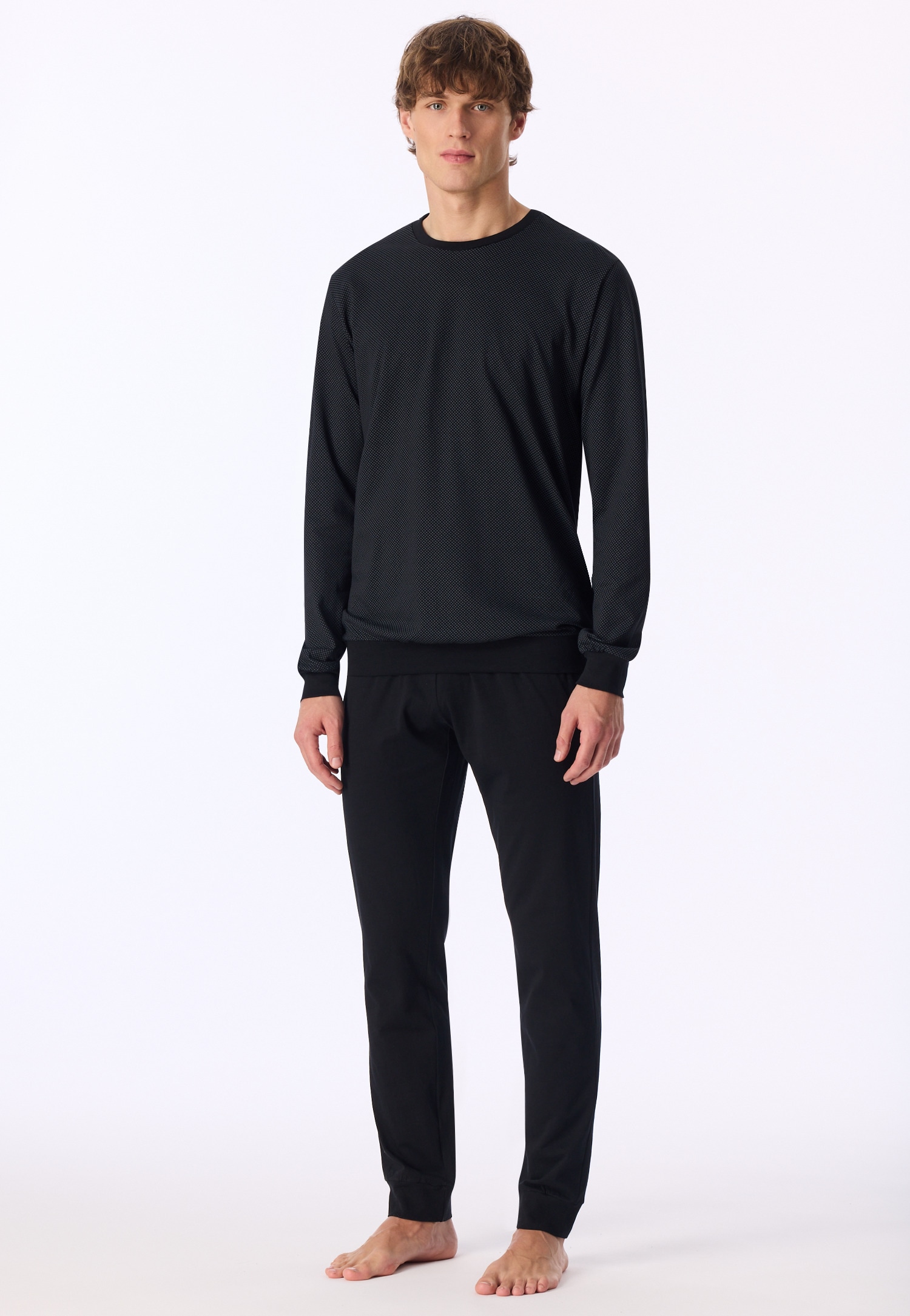 uncover by SCHIESSER Schlafanzug »Uncover Nightwear« 2 tlg. Langarm, Rundhals-Ausschnitt, Single Jersey-Qualität, weich