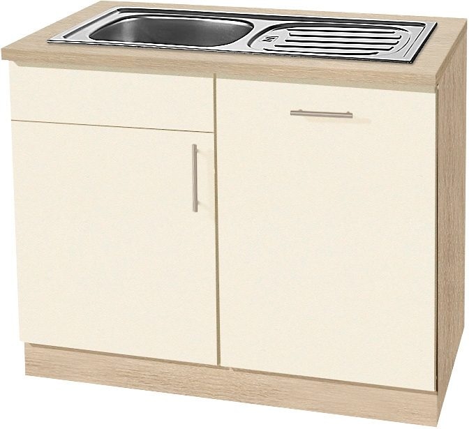 wiho Küchen Spülenschrank »Kiel« 110 cm breit, inkl. Tür/Griff/Sockel für Geschirrspüler