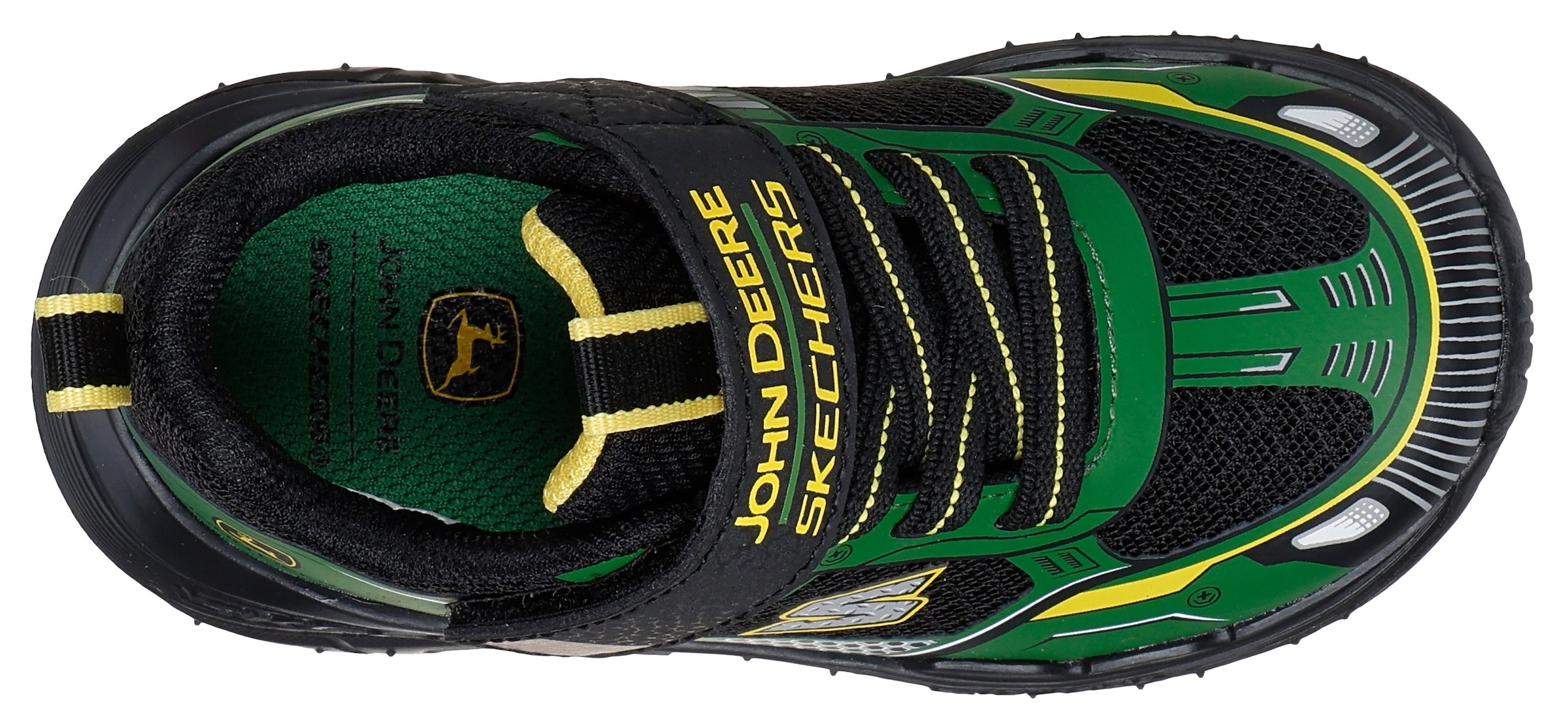 Skechers Sneaker »SKECH TRACKS-TRACTOR-TRONIX, John Deere«  , Klettschuh im John Deere Design, Grössenschablone zum Download