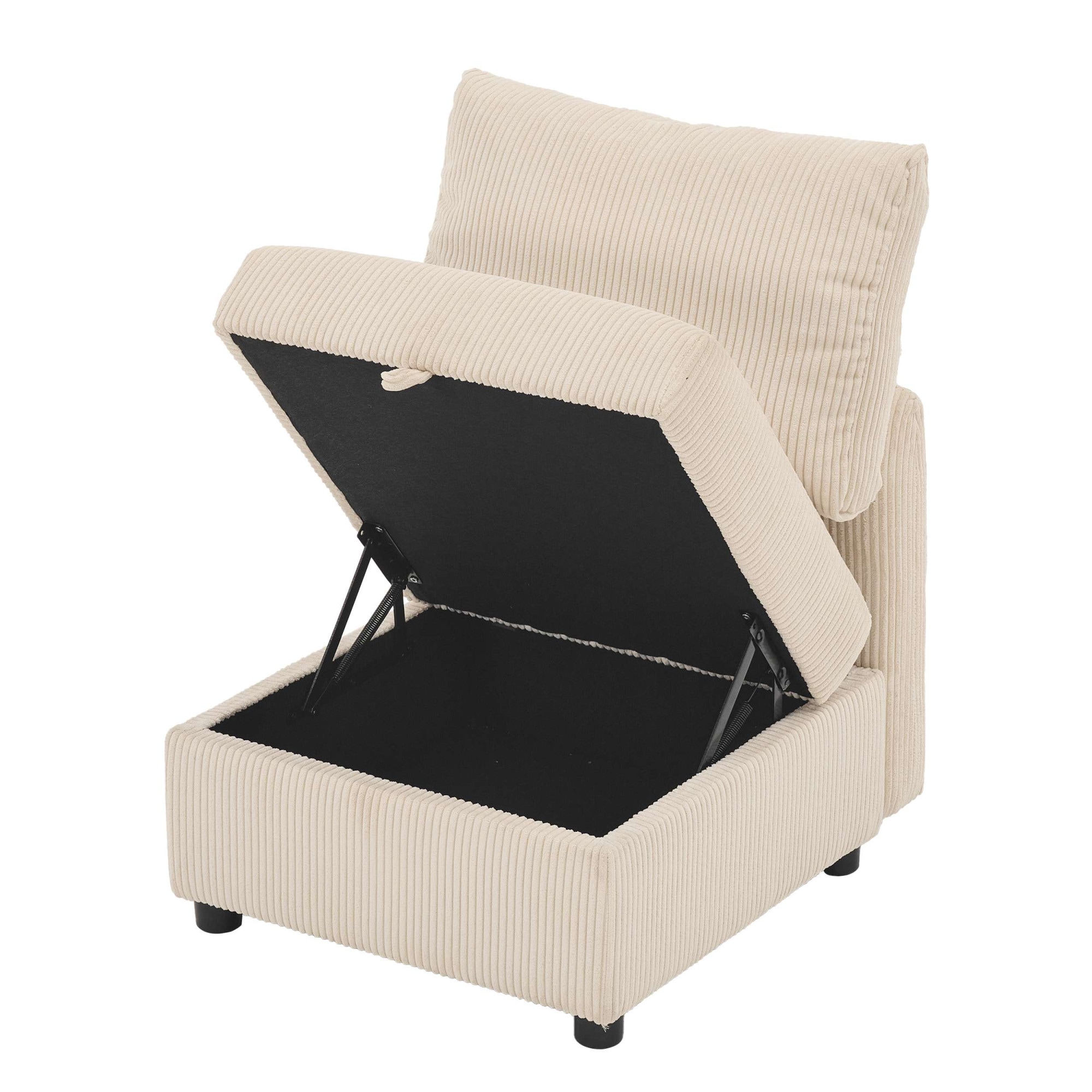 Dorel Home Fauteuil »STILHUS Sofa-Mittel-Element, mit Stauraum, Breite 65 cm, Cord-Bezug« peut être utilisé comme module ou séparément - combinable individuellement