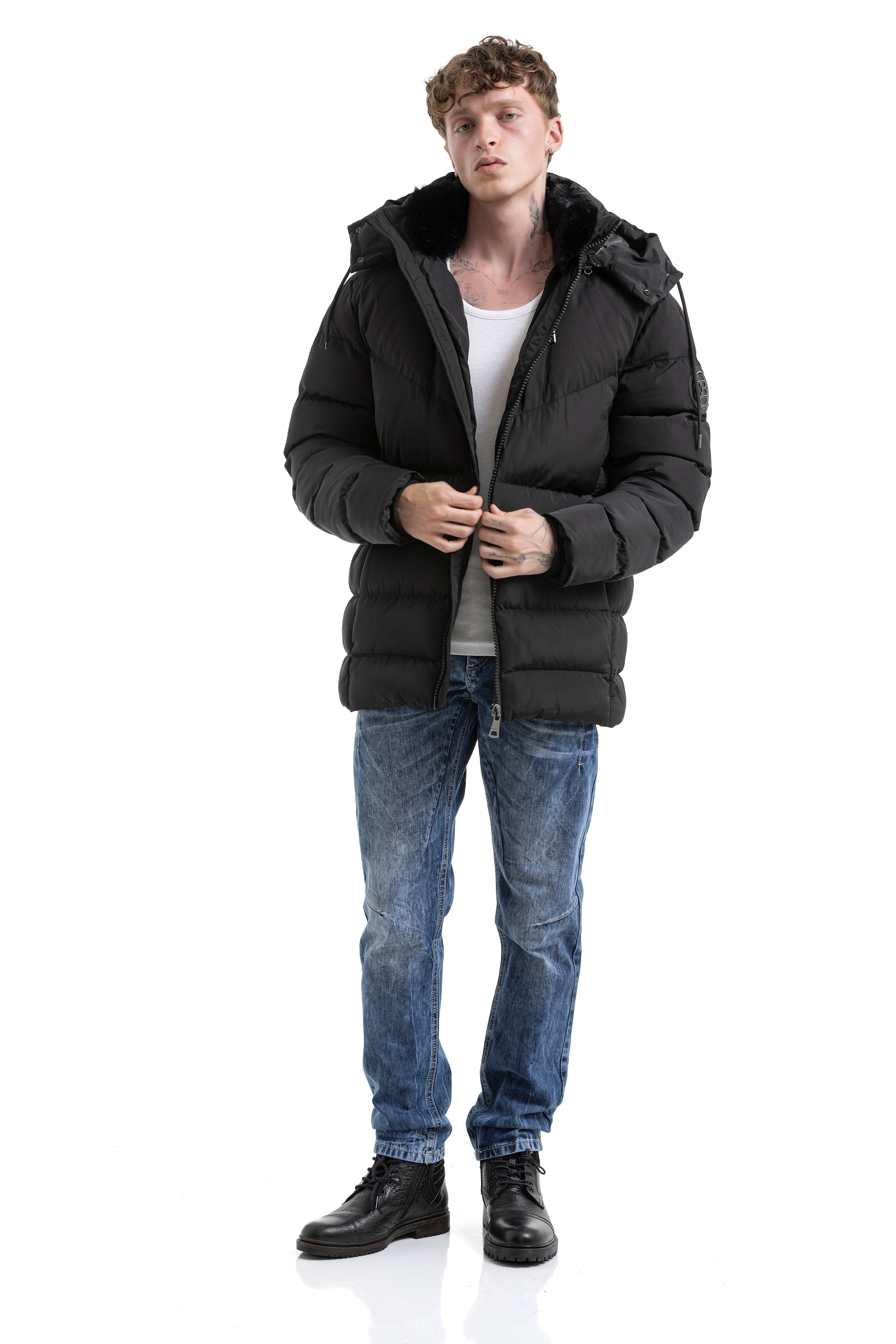 Cipo & Baxx Steppjacke mit Kapuze