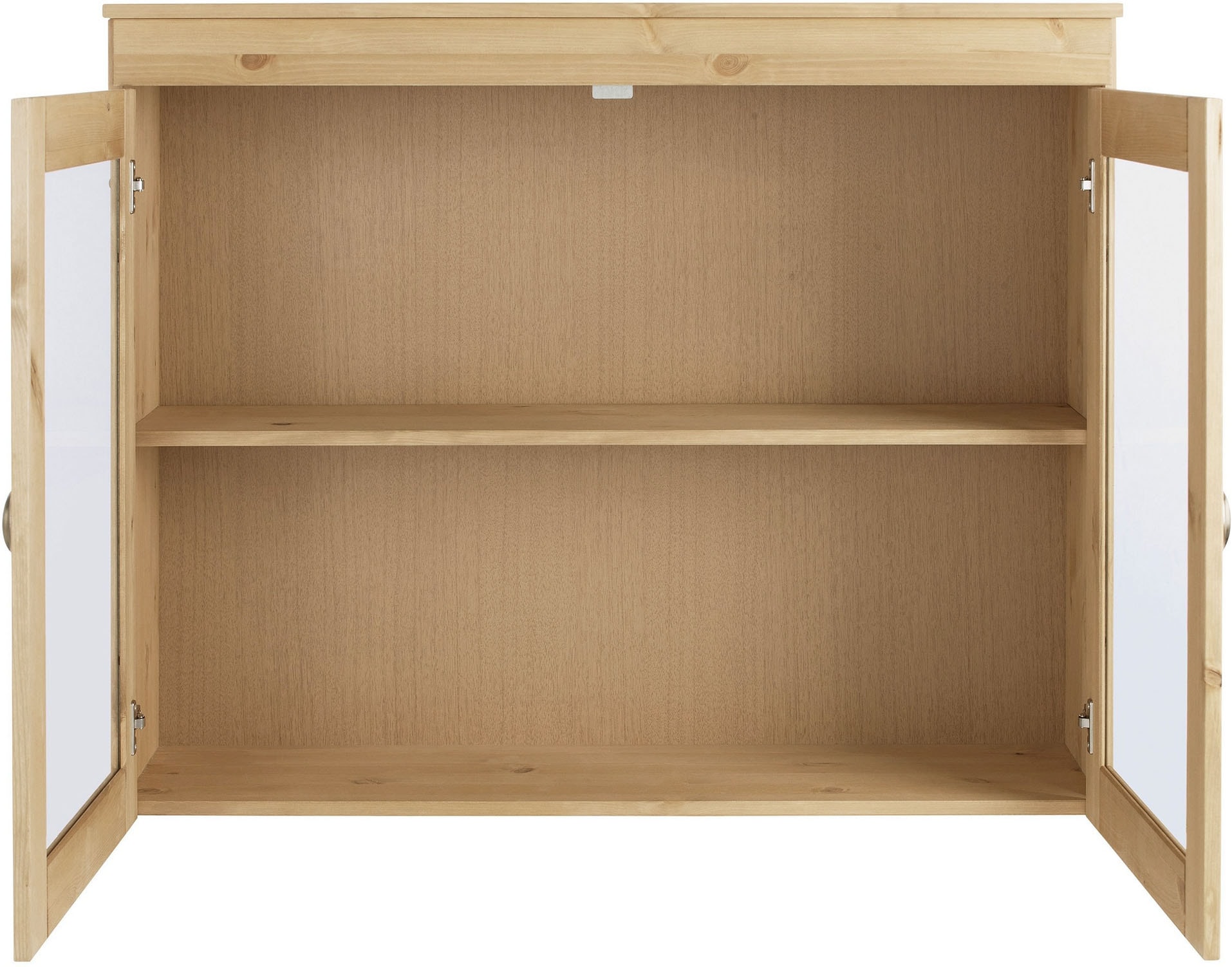 Home affaire Glashängeschrank »Oslo« 100 cm breit, aus massiver Kiefer, mit 2 Glastüren, Metallgriffe