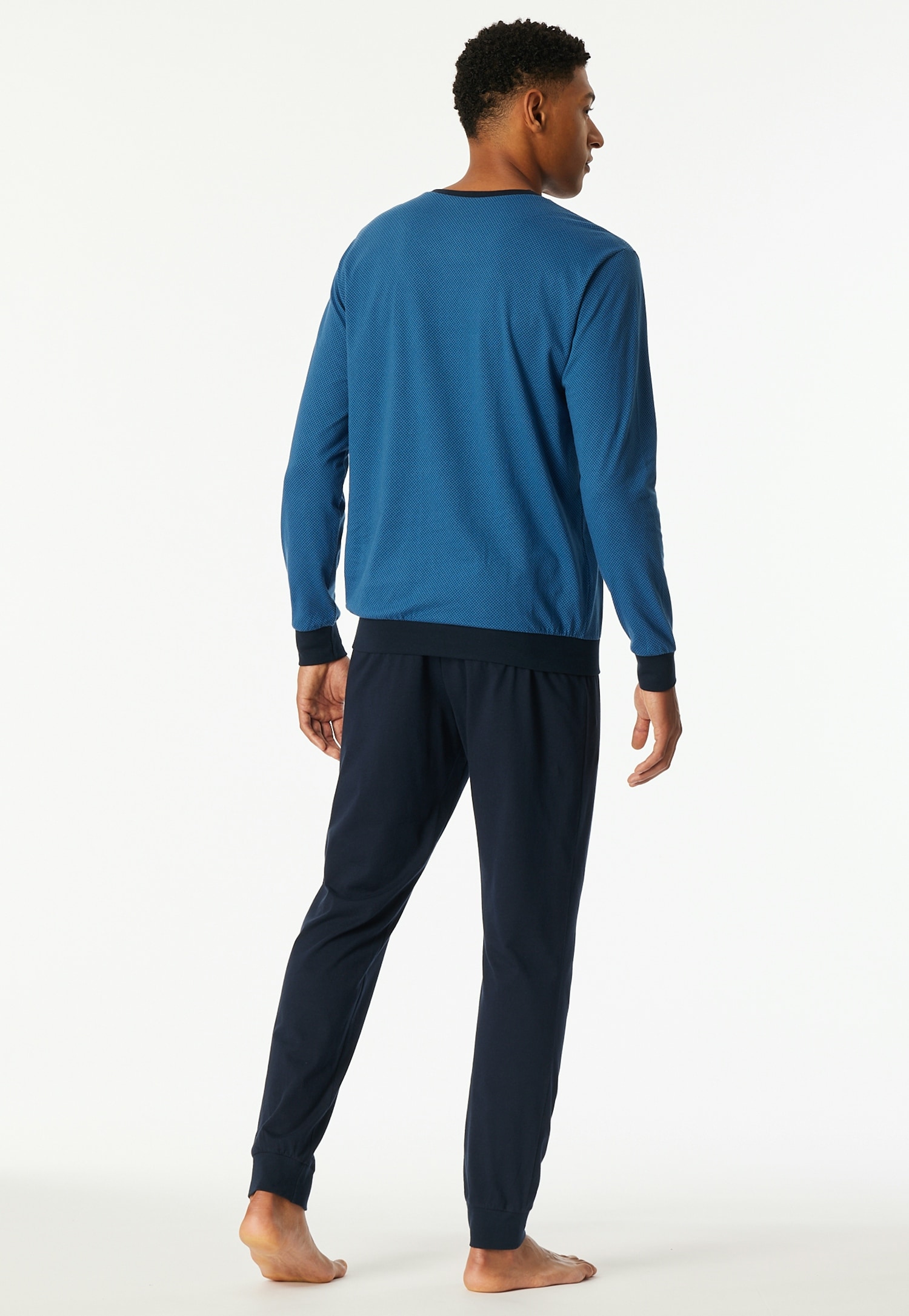 uncover by SCHIESSER Schlafanzug »Uncover Nightwear« 2 tlg. Langarm, Rundhals-Ausschnitt, Single Jersey-Qualität, weich