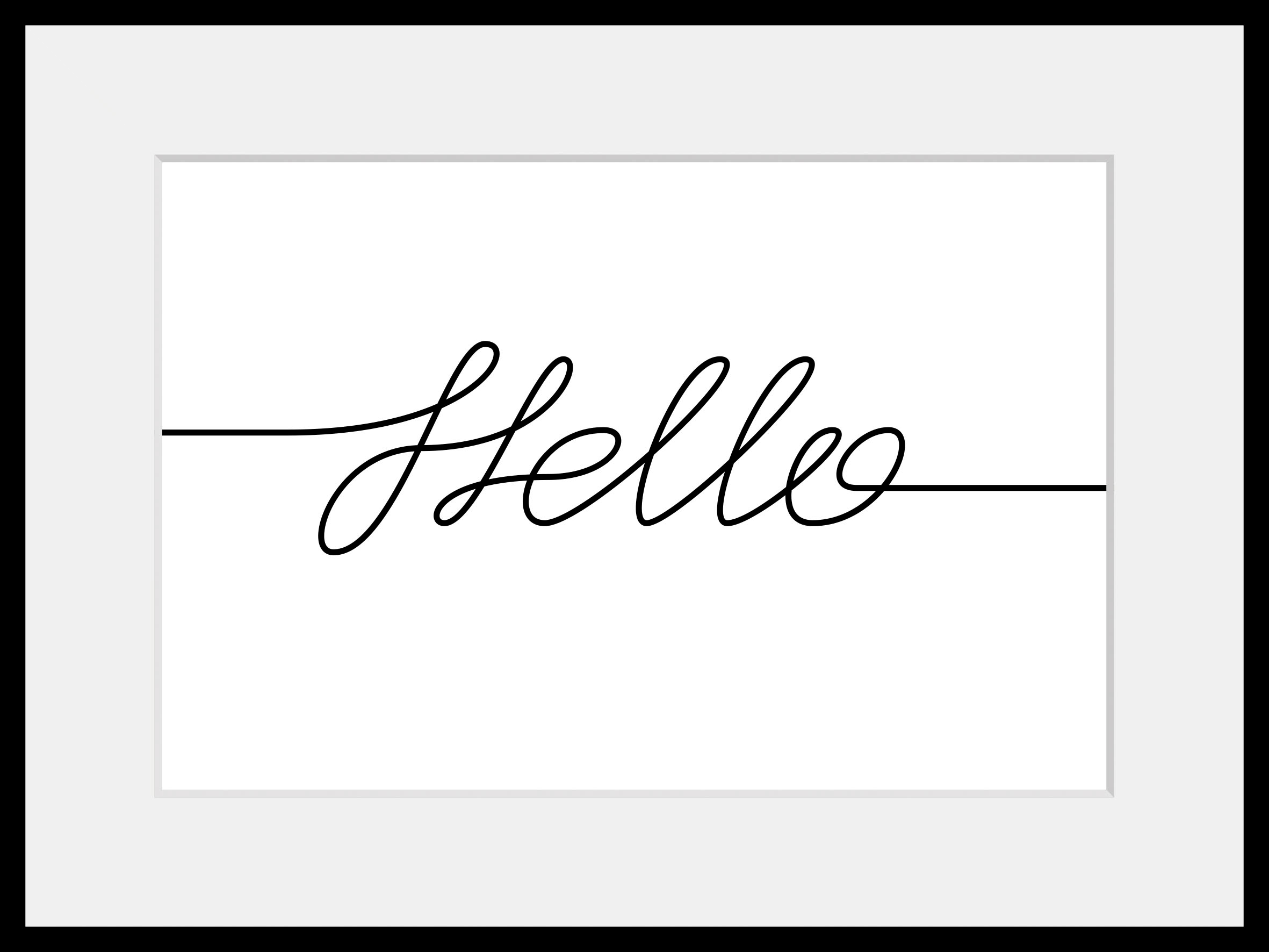 queence Image »Hello« 1 cuis tlg. HD Premium Poster-Druck inkl. Holzrahmen