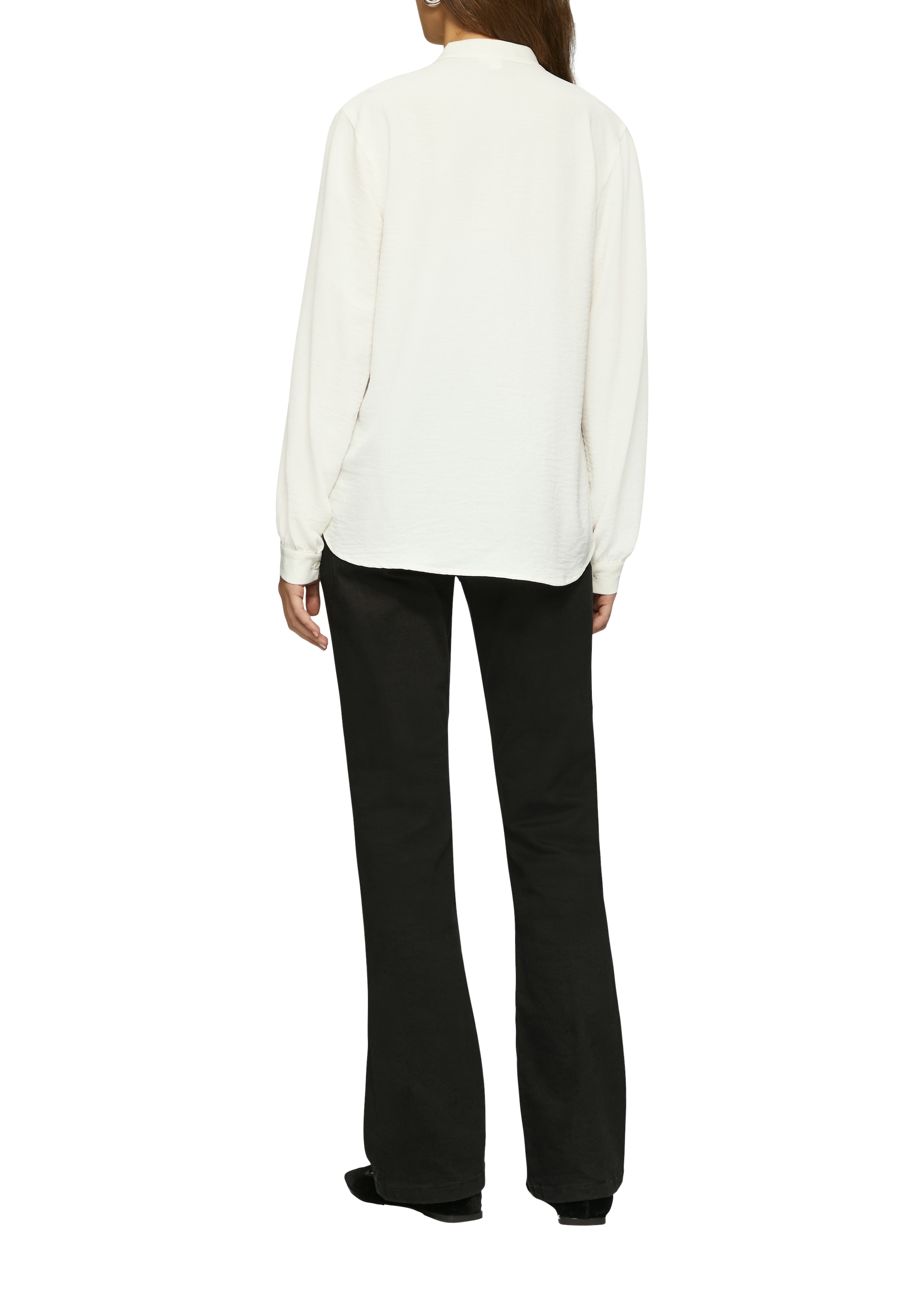 QS Blouse à manches longues mit Raffung am Stehkragen