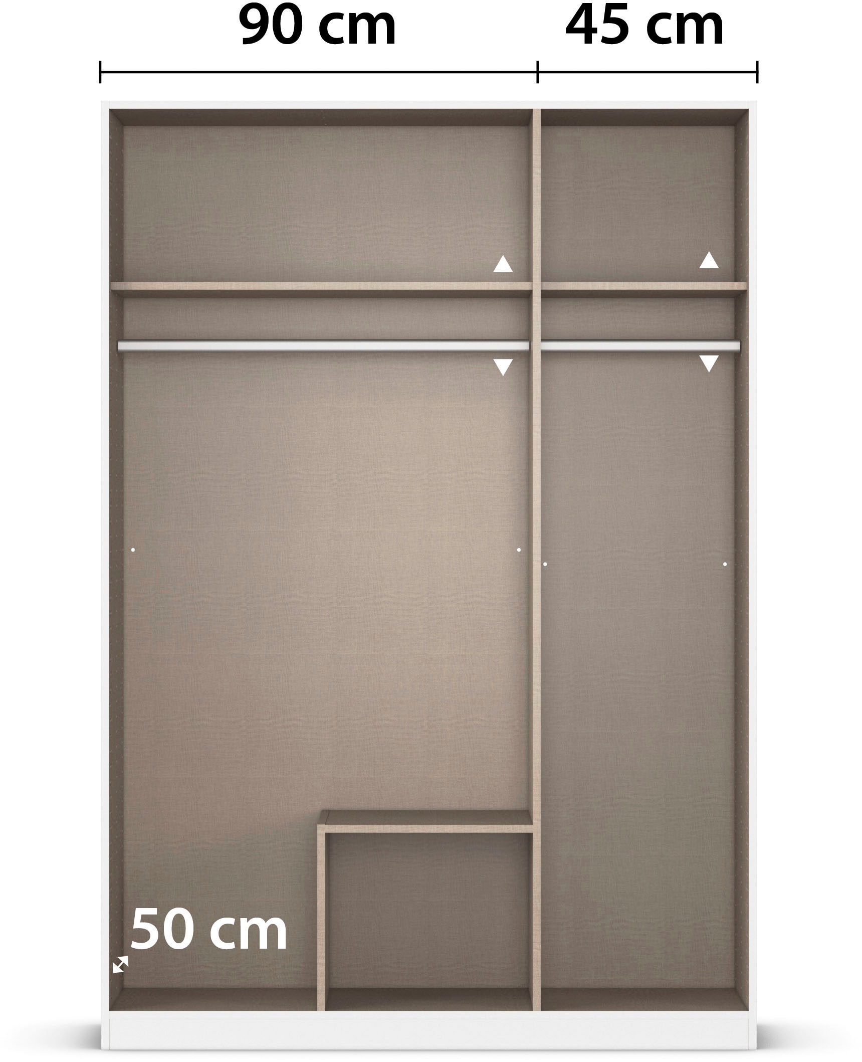 rauch Kleiderschrank »Schrank Garderobe Garderobenschrank Putzschrank Wäscheschrank TORRENT« Breiten 91/136/181 cm, Höhe 210 cm,  optional Aussenschubladen und Spiegel, viel Stauraum MADE IN GERMANY