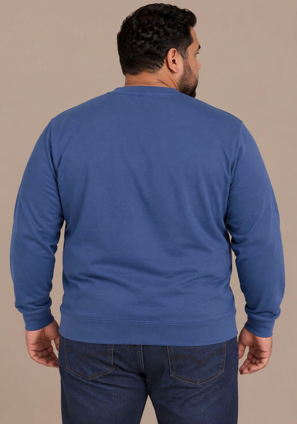 Man's World Plus Rundhalsshirt »auch in Grosse Grössen bis Gr. 7XL Bauch-Fit« 2-er Pack,  normaler Schnitt, Langarm, unifarbenes Basic