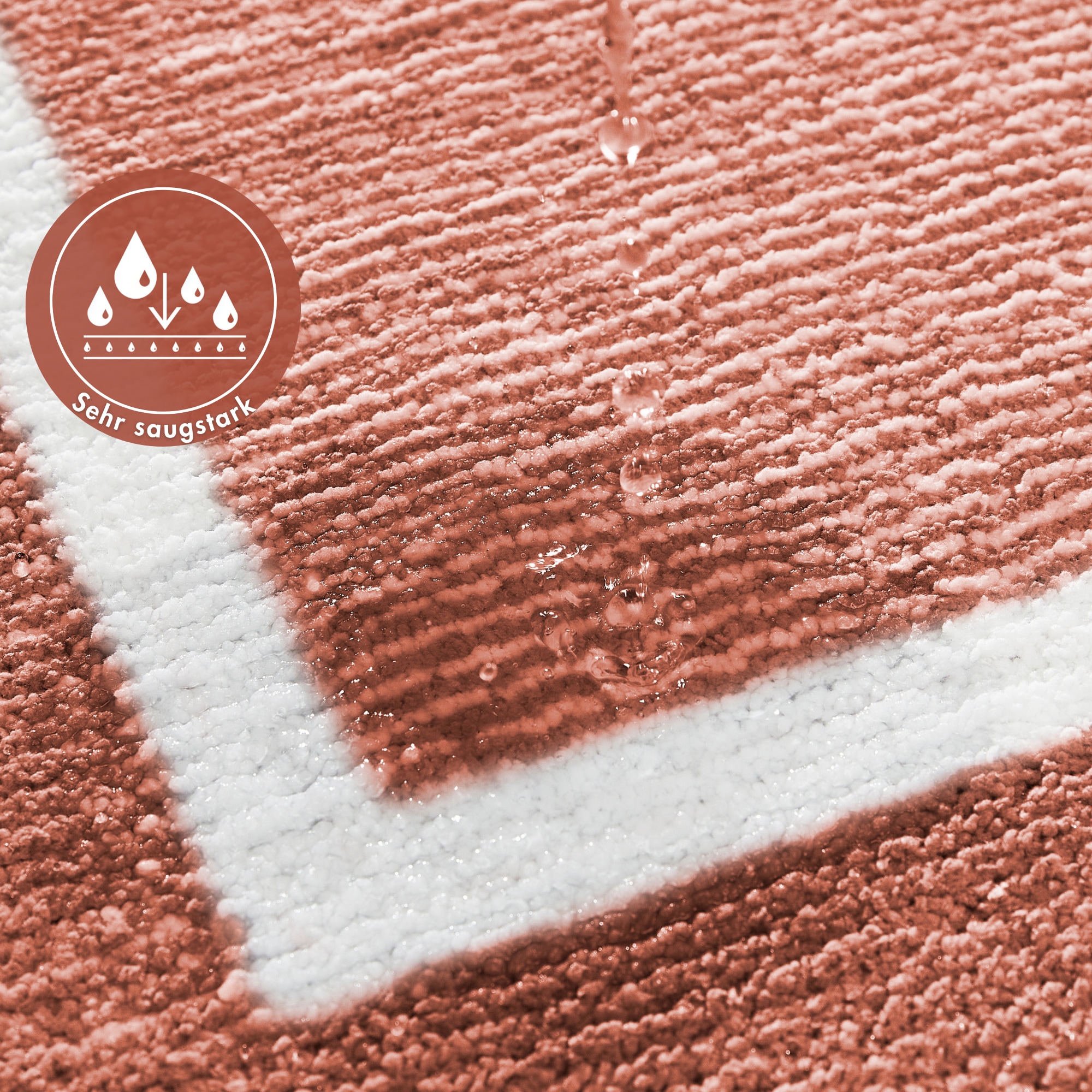 Andiamo Badematte »Maui« Höhe 15 mm rutschhemmend beschichtet fussbodenheizungsgeeignet gestreift, mit Bordüre, auch als 2er Set erhältlich