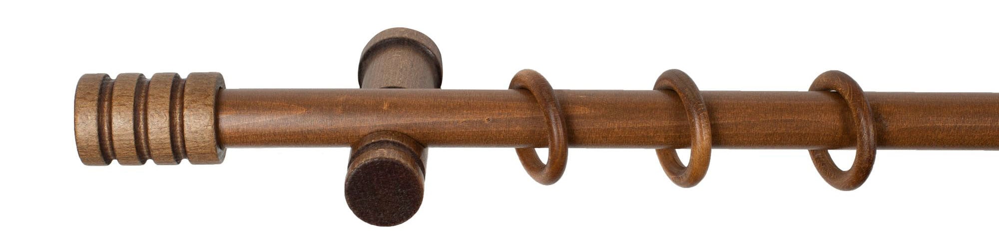 SN DECO GROUP Gardinenstange »Pisa« 1 läufig-läufig Fixmass 28 mm, Holz, verschiedene Längen und Farben, Komplettset