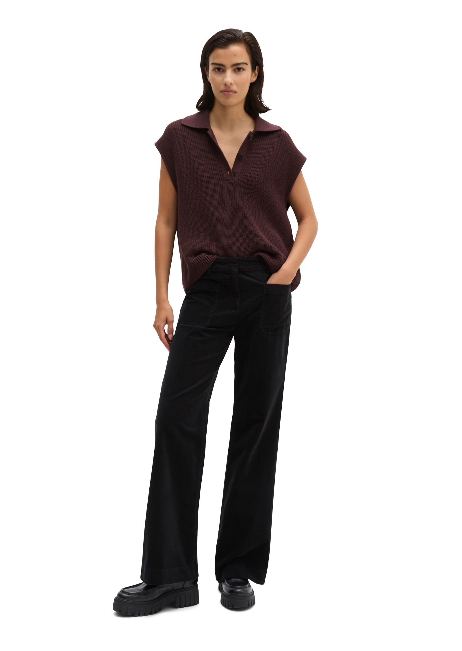 Marc O'Polo Pantalon en velours côtelé »Marthe Flared«  en coton stretch, coupe évasée