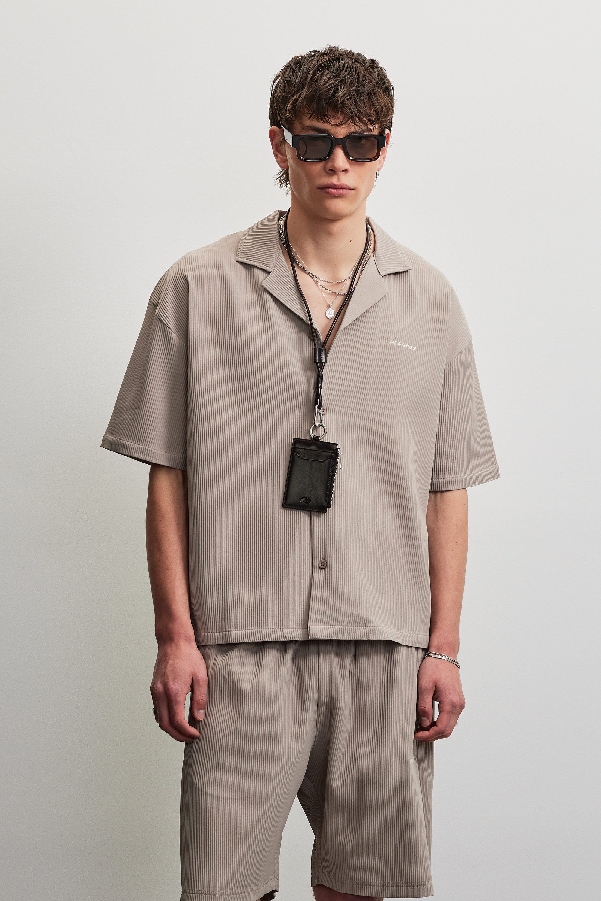 PEGADOR Chemise à manches courtes »TROY PLISSEE SUMMER SHIRT« Baumwollmischung, regular fit