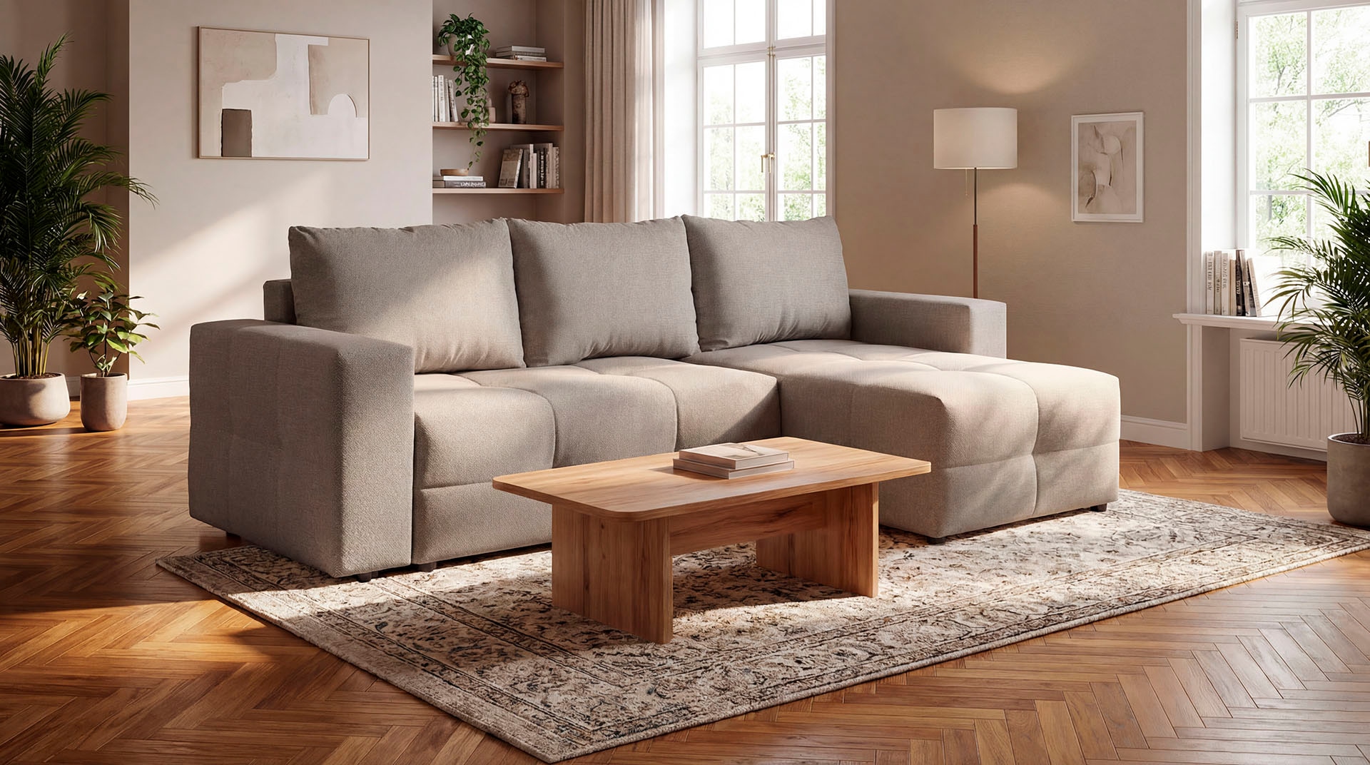 exxpo - sofa fashion Canapé d'angle Praktische Funktionsecke mit Federkern, Bettfunktion und Stauraum