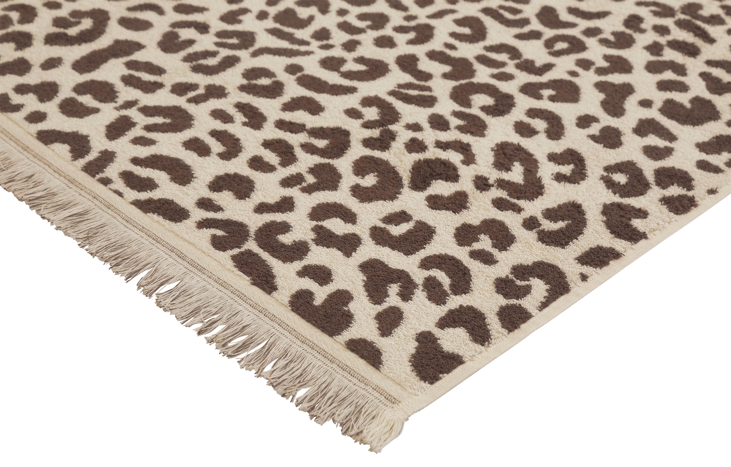 GOODproduct Strandtuch »Tiffani, Leopardenmuster, Premium Strandtücher 2-tlg, 500 gr/m²« 90x180 cm, Animal Print, Leo, modern, Urlaub, mit Fransen