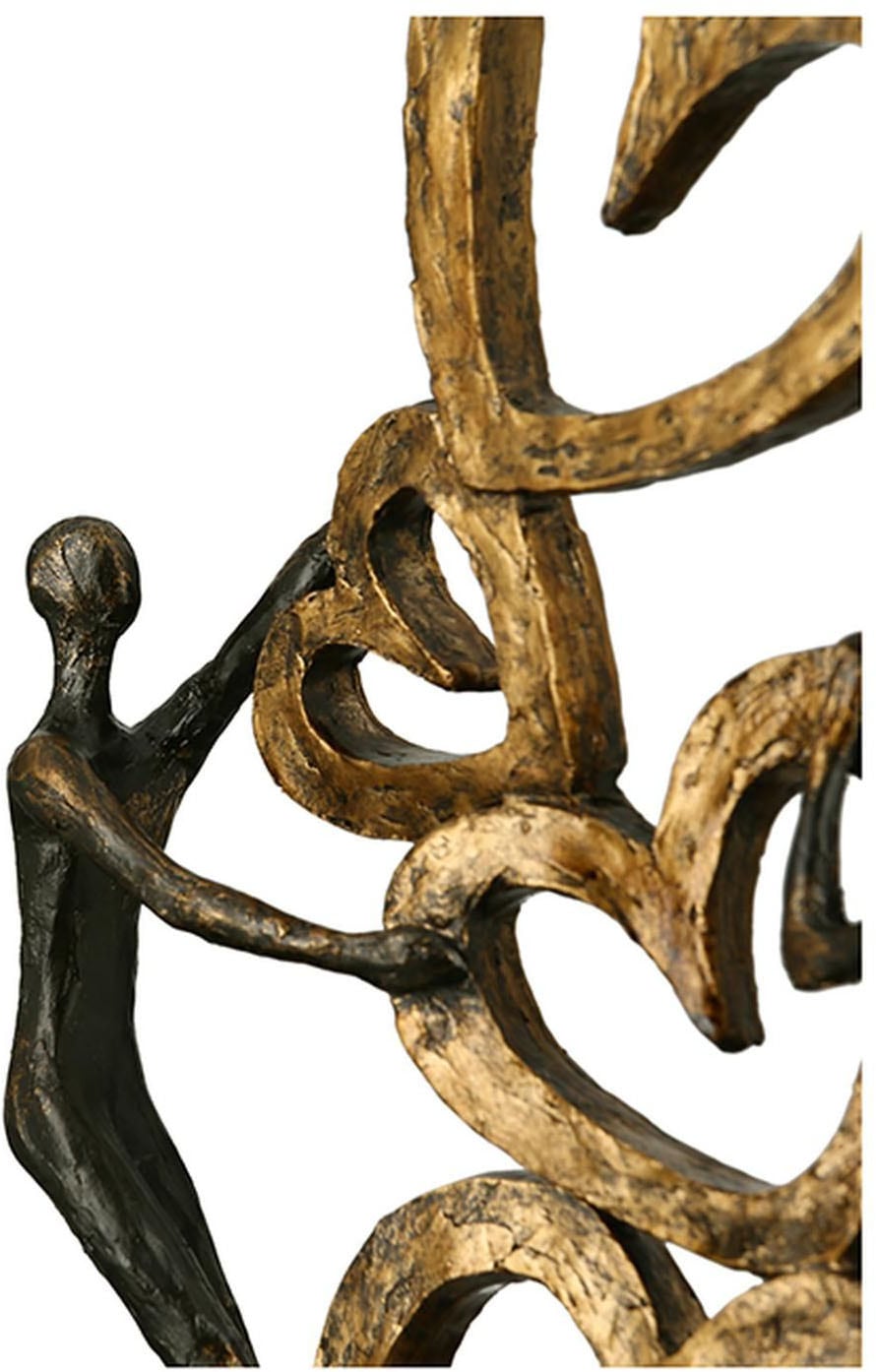 Casablanca by Gilde Dekofigur »Skulptur Herz auf Herz, gold/schwarz« Dekoobjekt, Höhe 41, Wohnzimmer